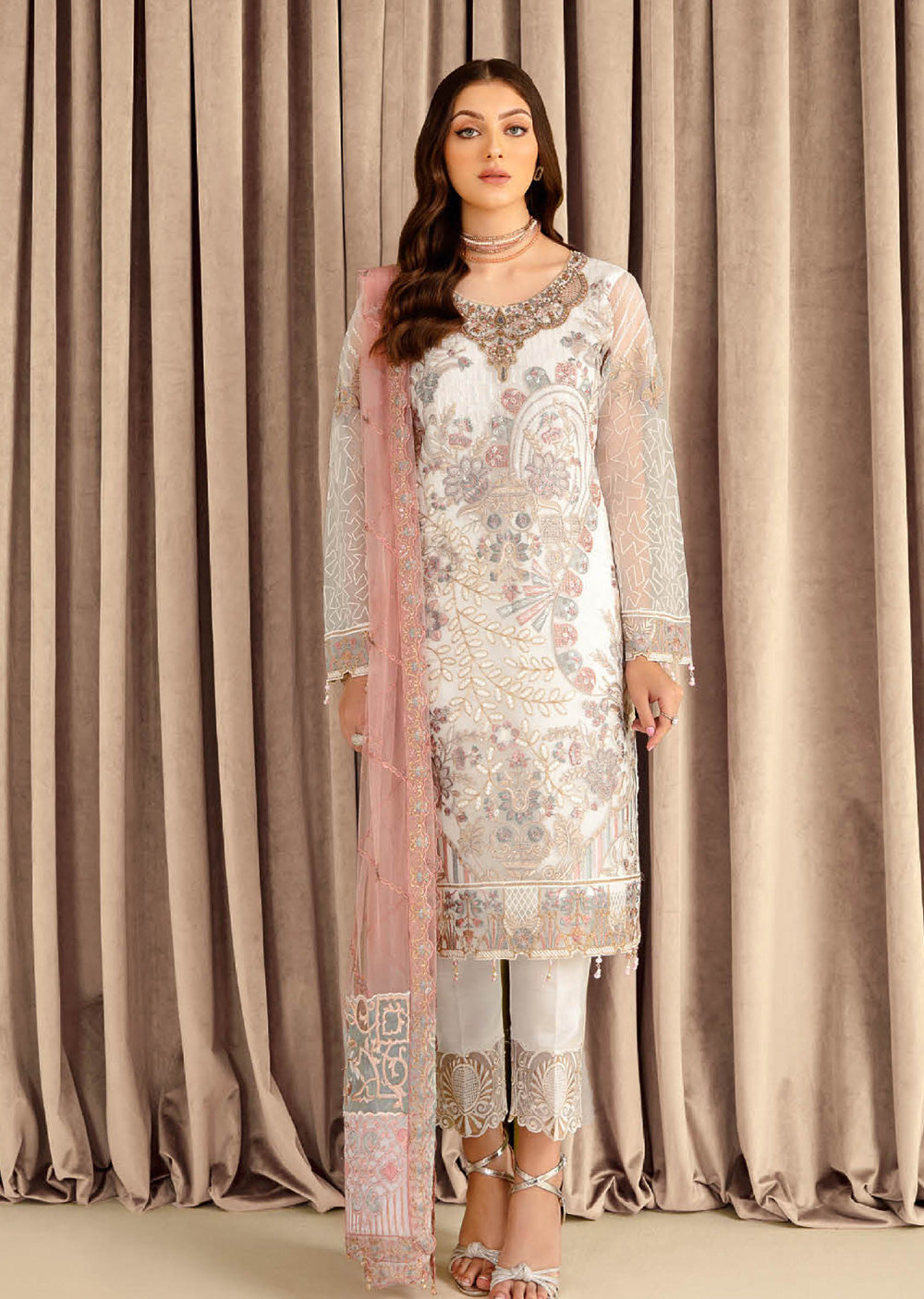 Ramsha White Minhal Suit BL24