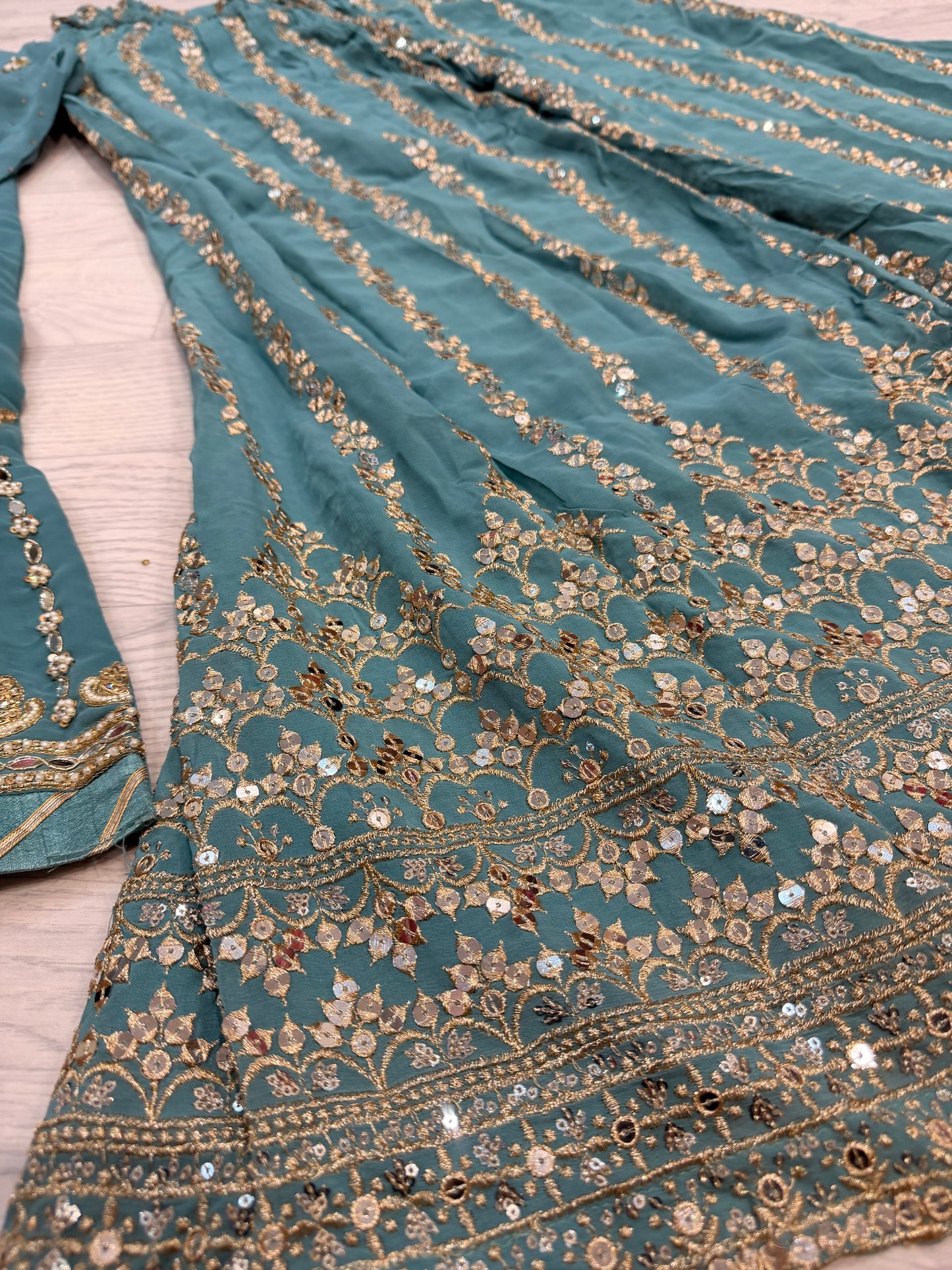 Sky Blue – Heavy Georgette Sharara Suit