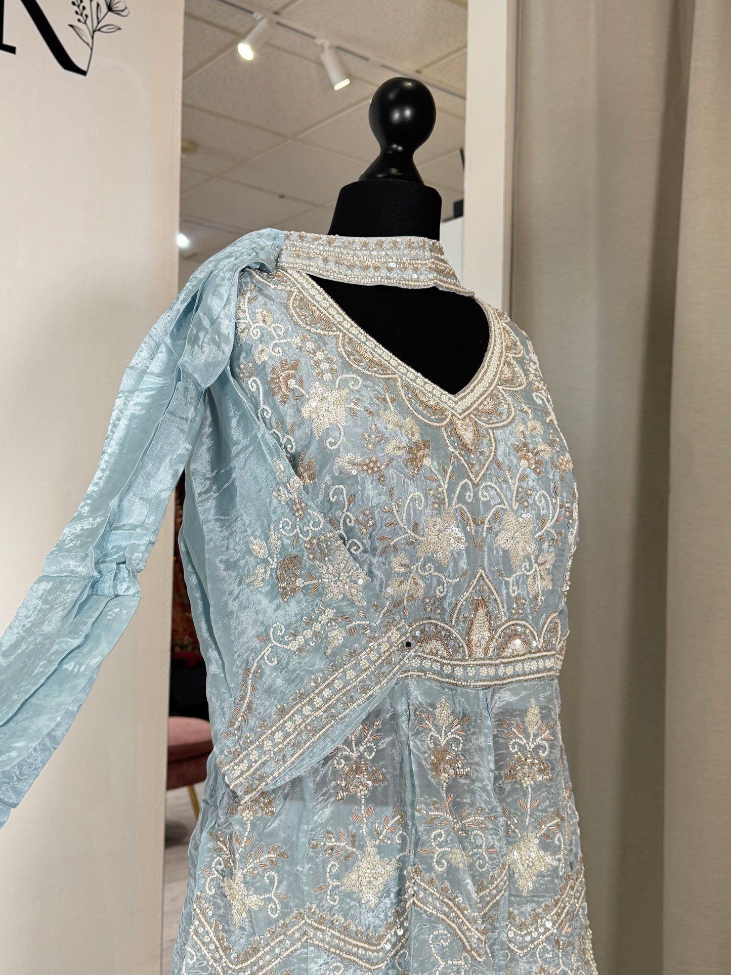 Embellished Tissue Silk Lehenga - Designer Dupatta 10