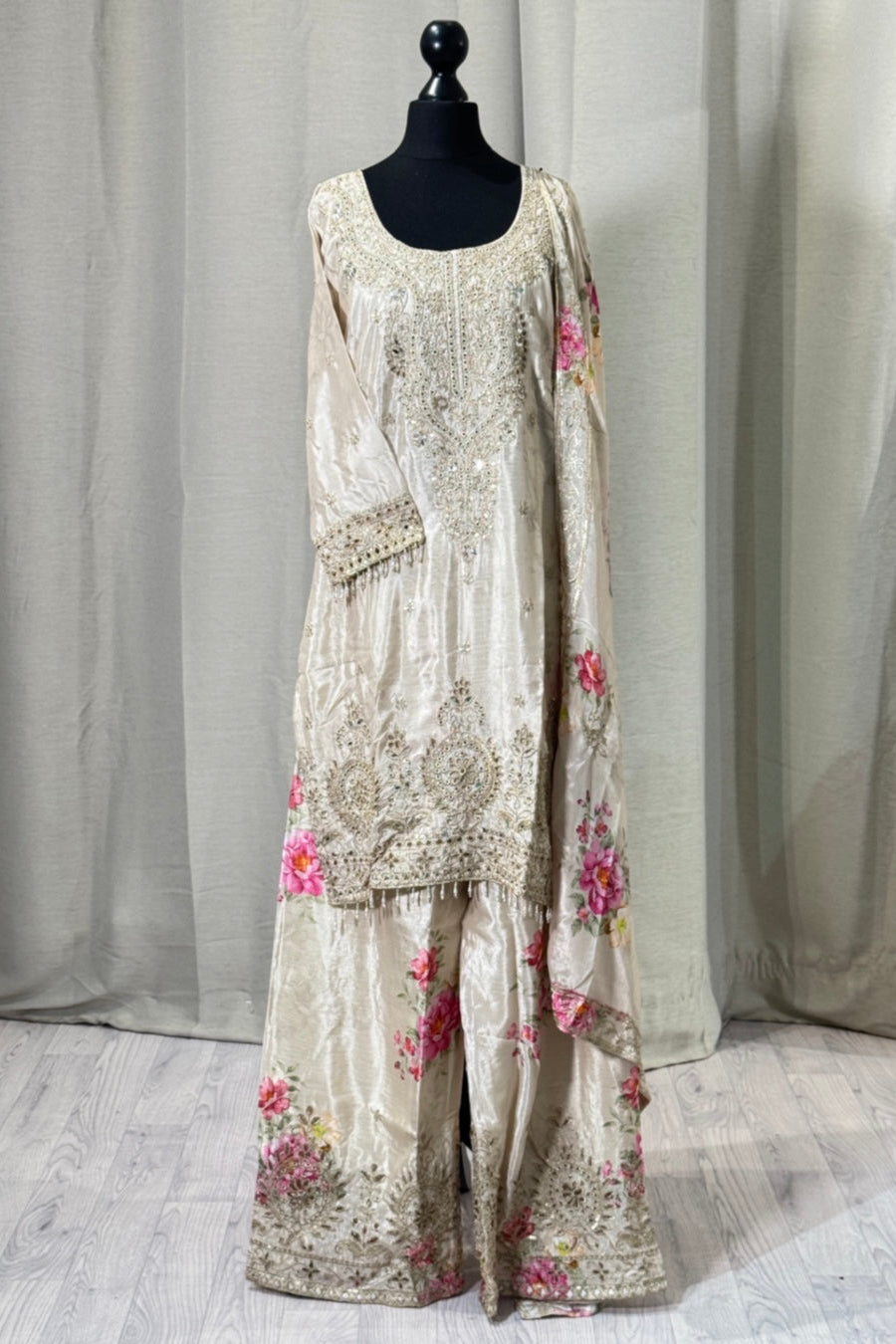 Floral Silk Sharara 16