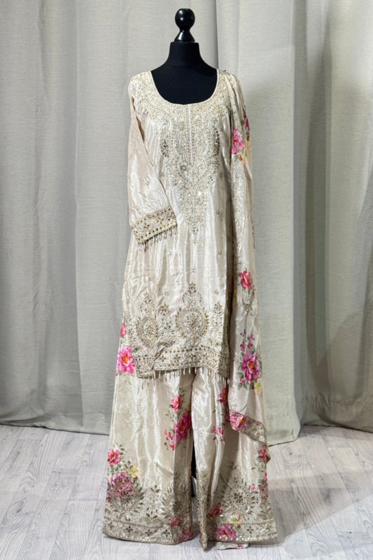Floral Silk Sharara 16