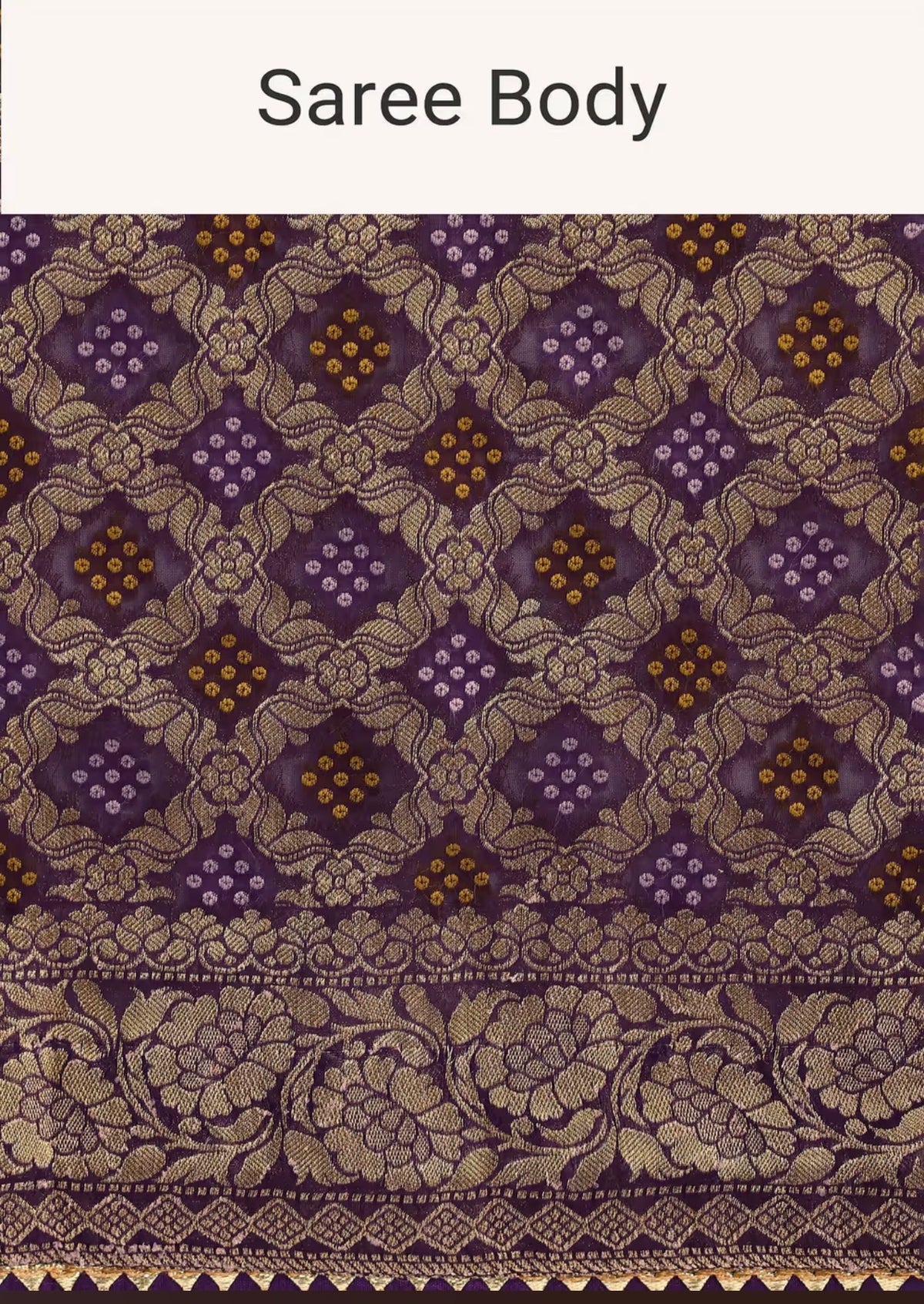 Purple Bandhani Ready Made Instant Saree - Sleeveless Blouse
