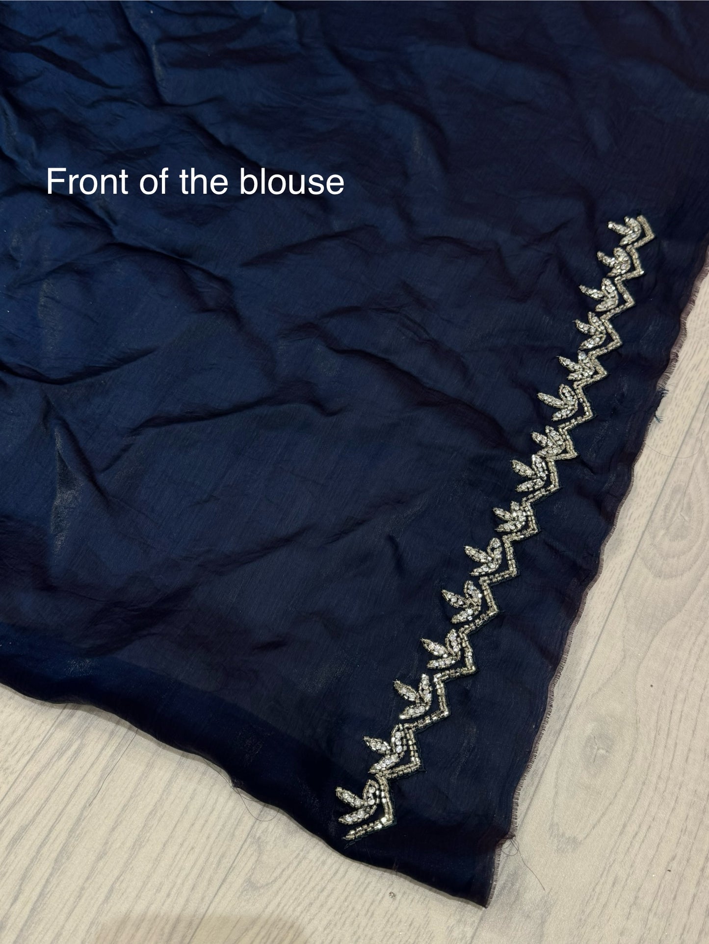 Midnight Blue Handworked Saree