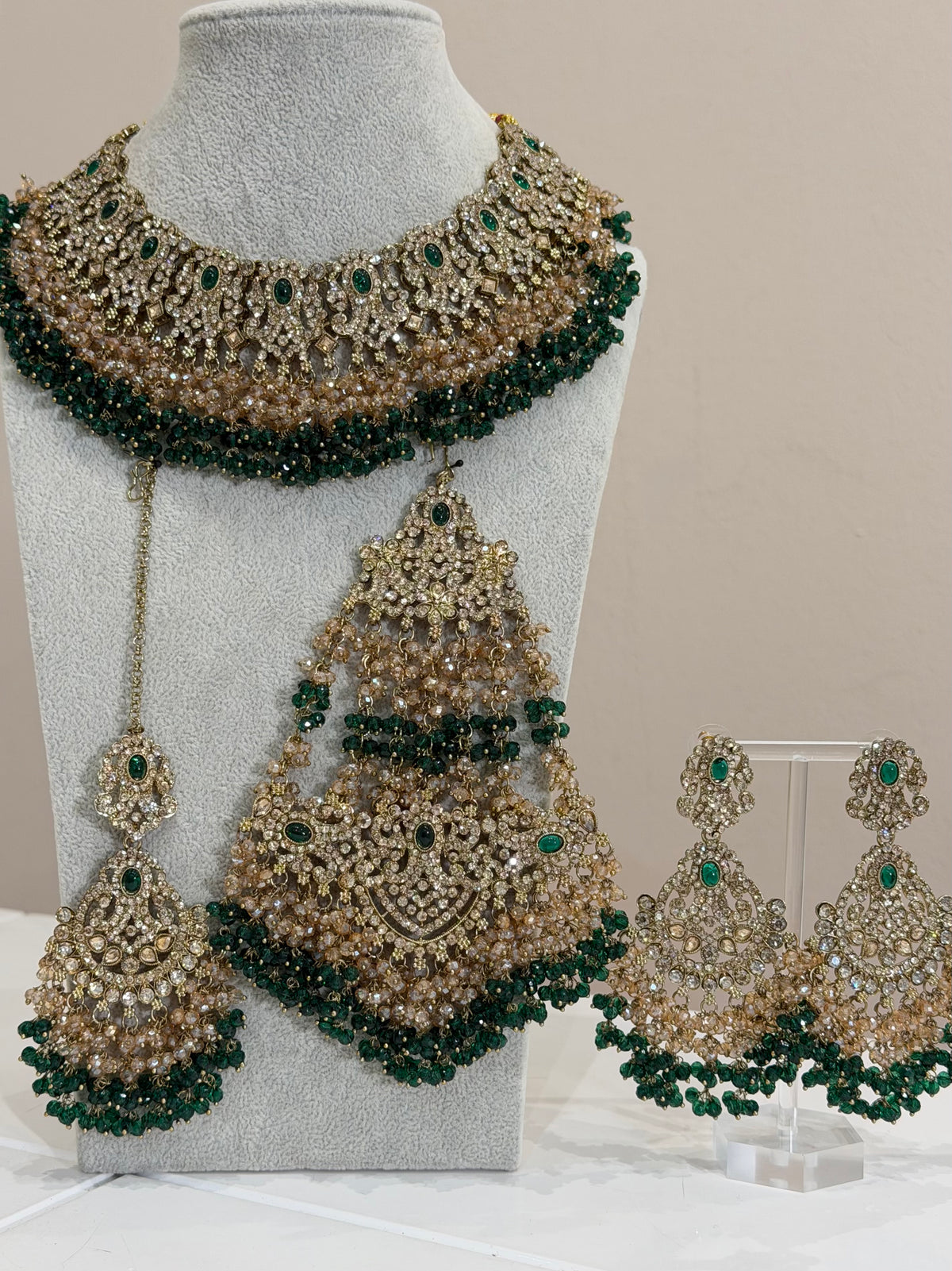 Dark Green Jewellery Set
