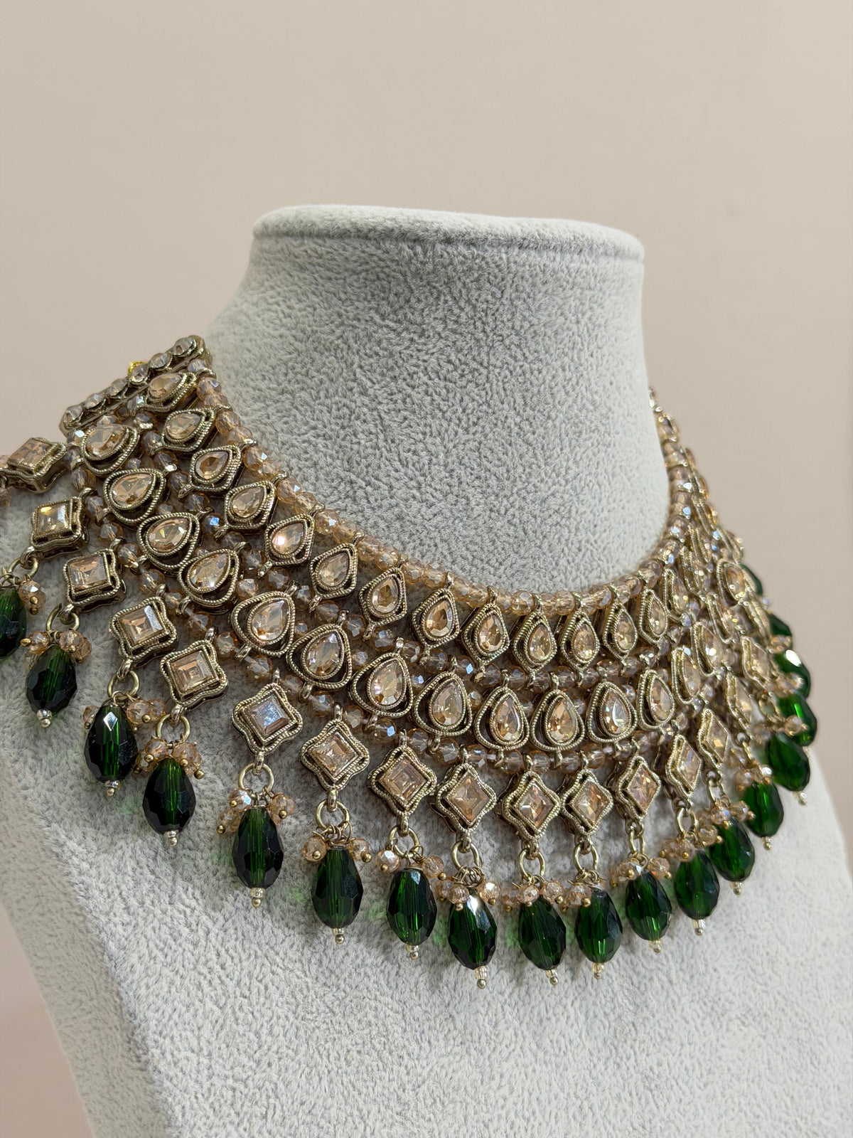 Dark Green / Gold Jewellery Set