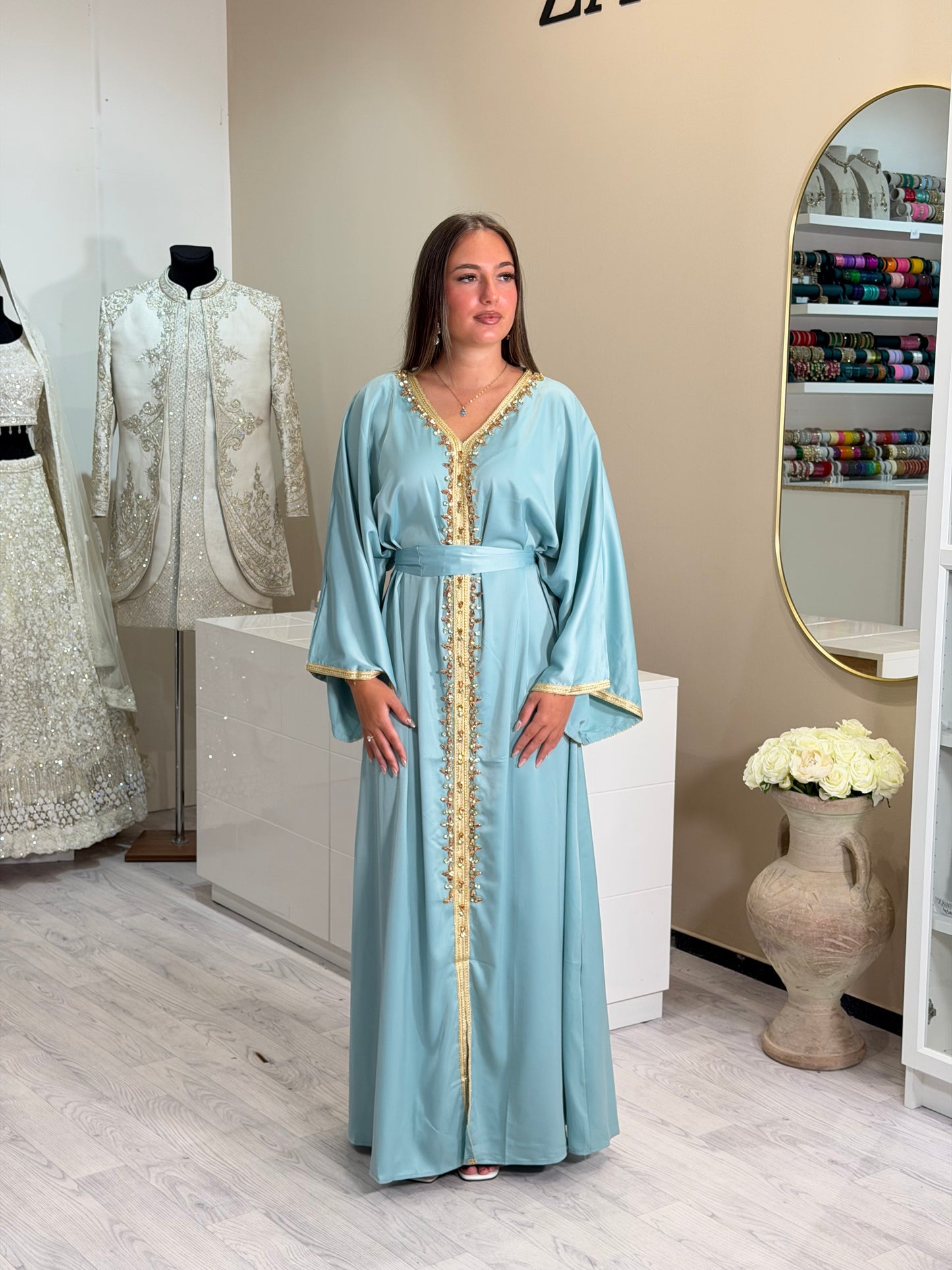 Baby Blue Kaftan + Strass