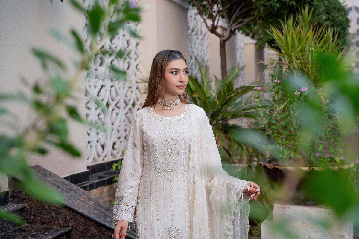 Chiffon Lux Embroidered Suit- design 5 -