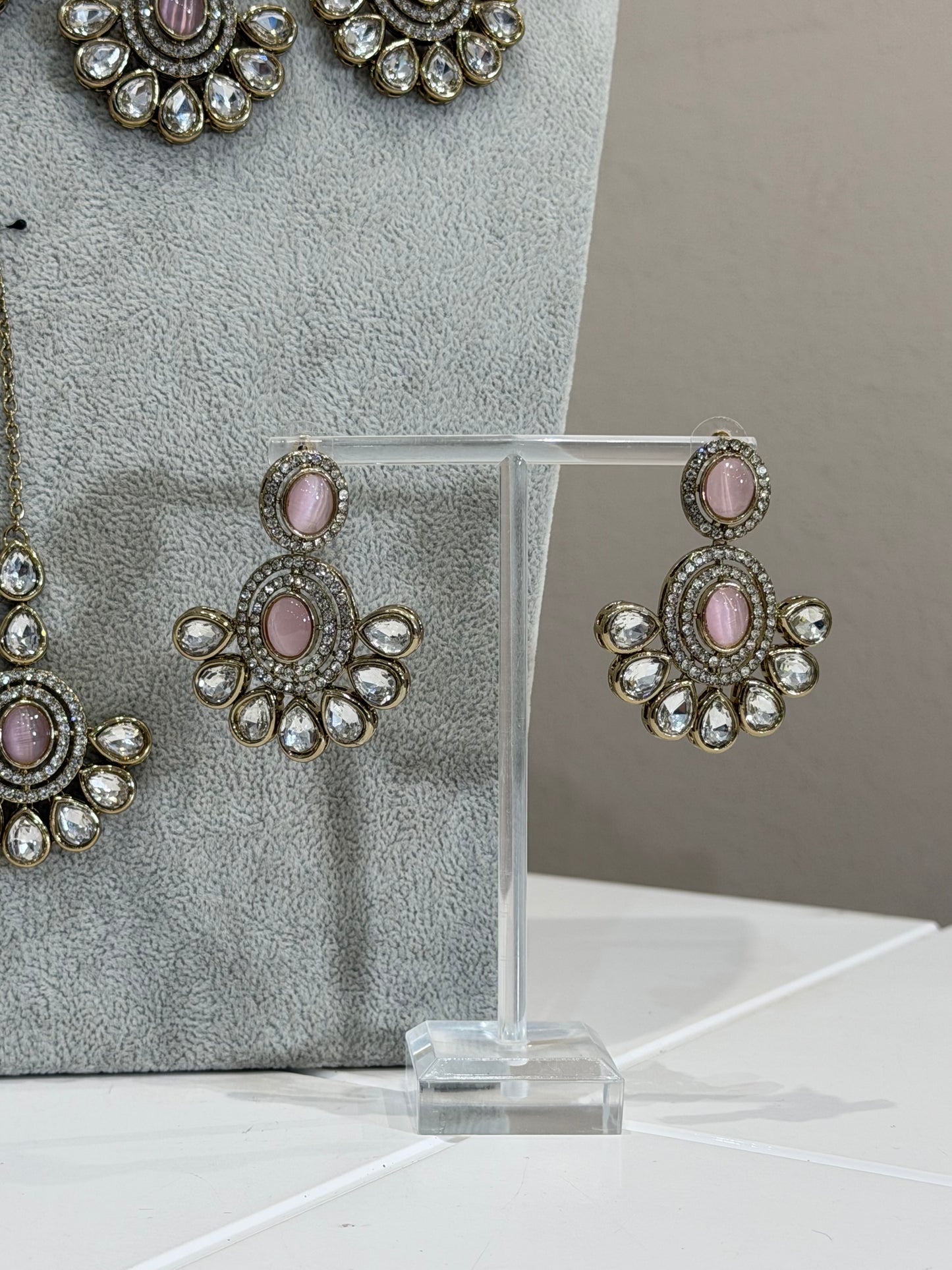 Traditionelles American Diamon Kundan Jewellery Set - 4 Colours