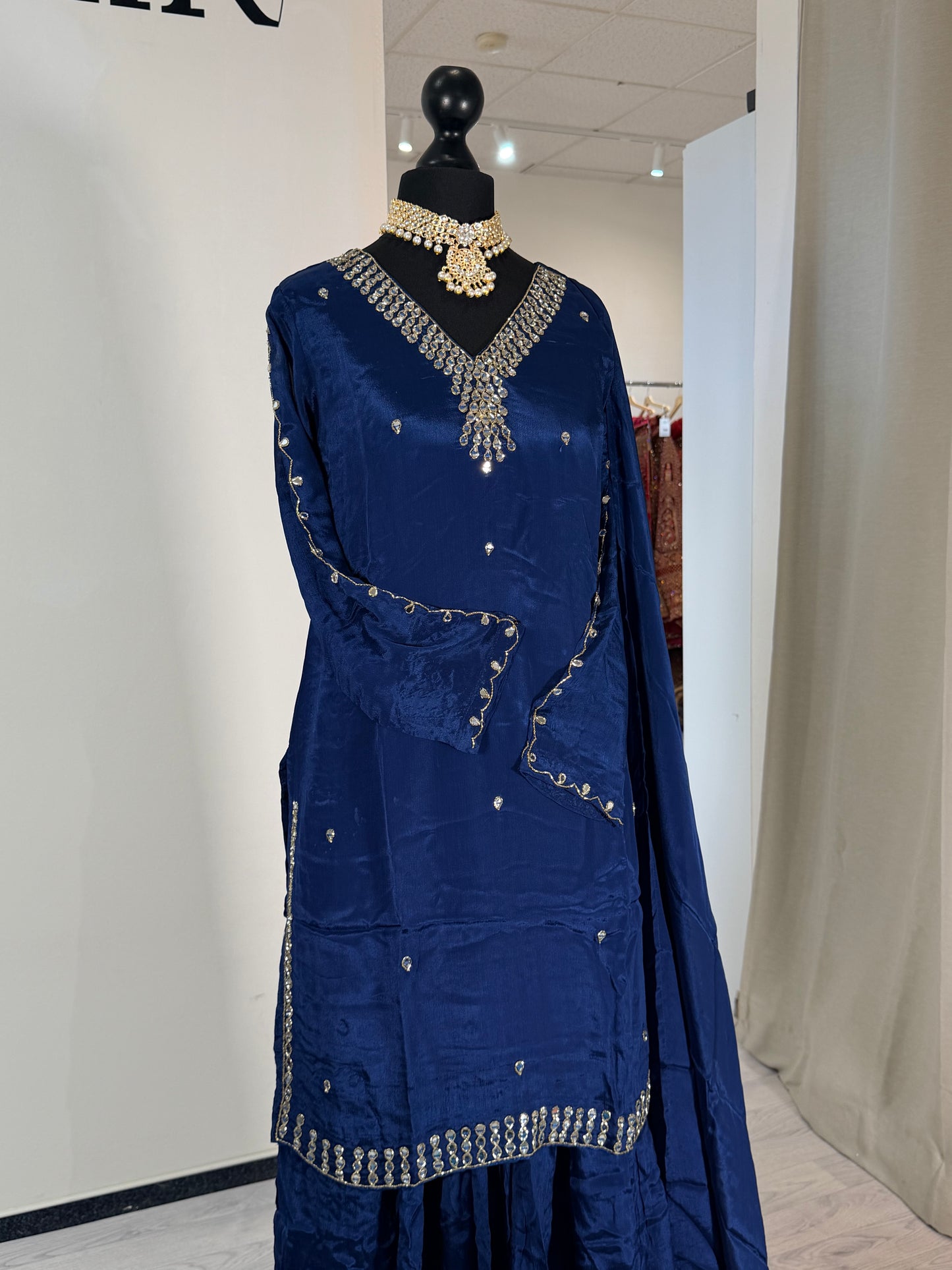 Royal Blue Silk Sharara 14