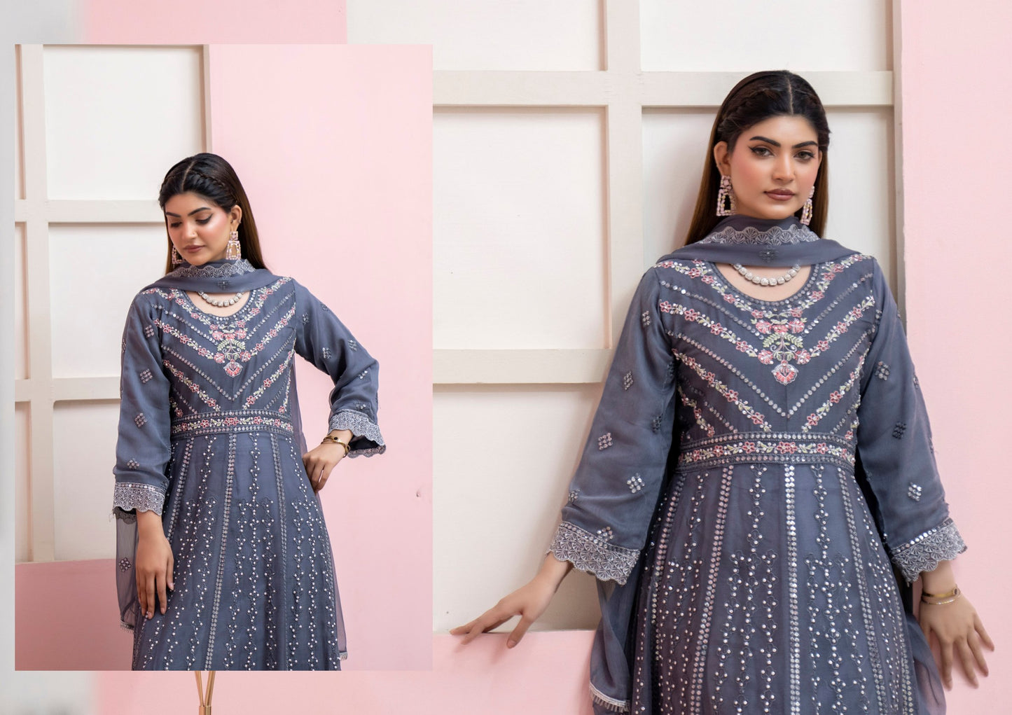 Embroidered Anarkali by Rangz