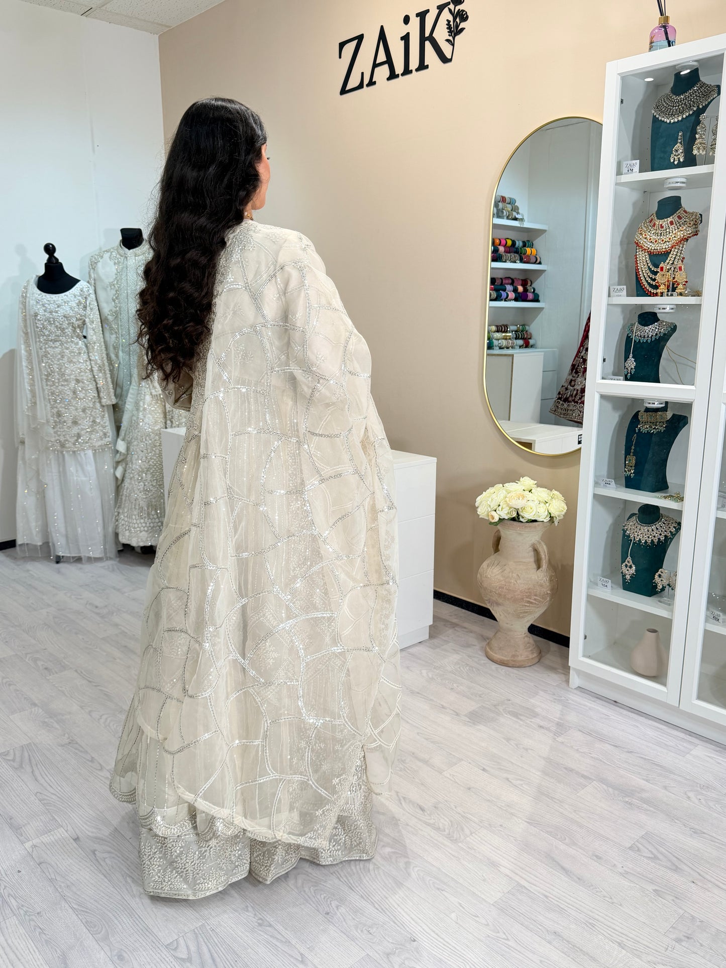 Maxikleid - Beige - Openfront