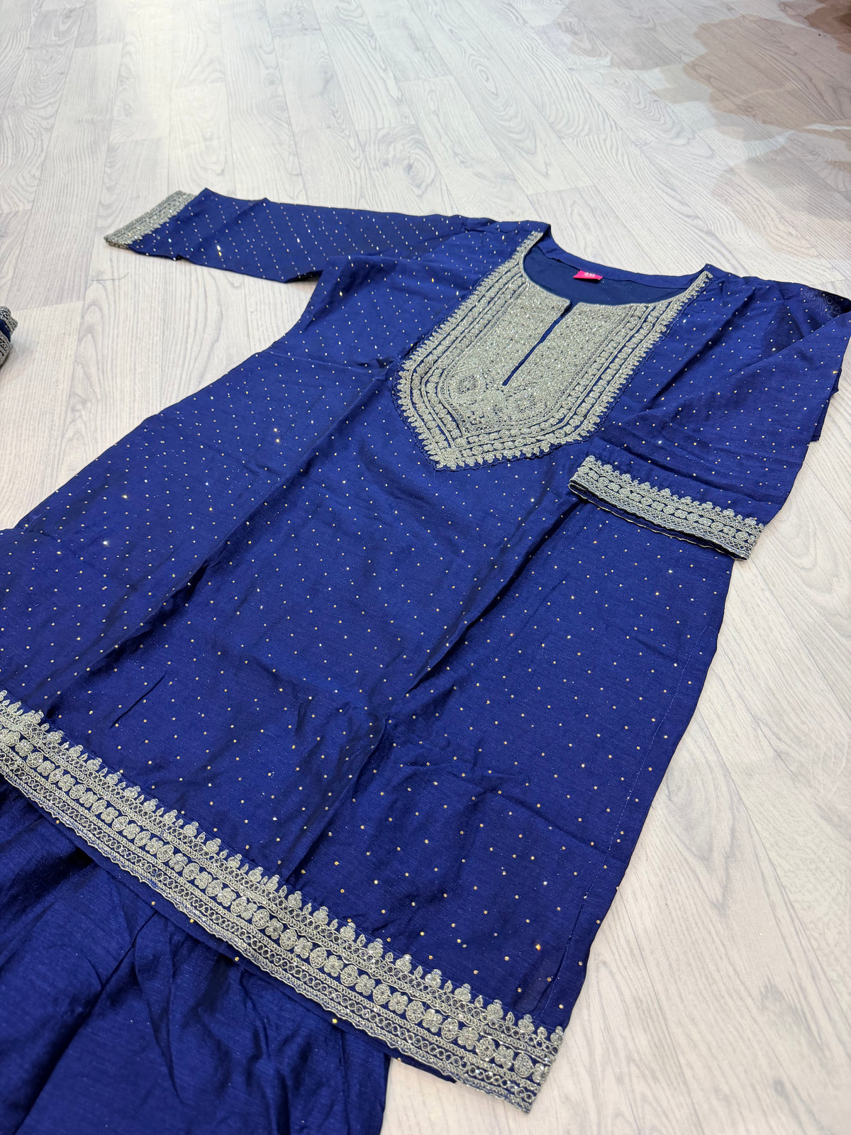 Plus Size Sharara Set (3-teilig)- Navy