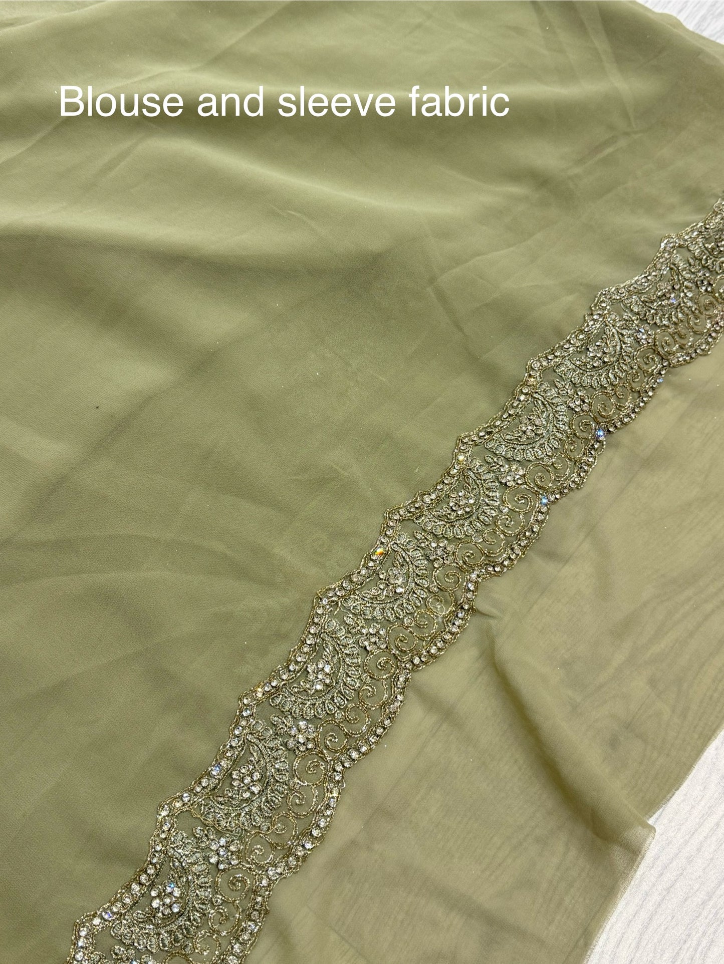 Moss Green Saree