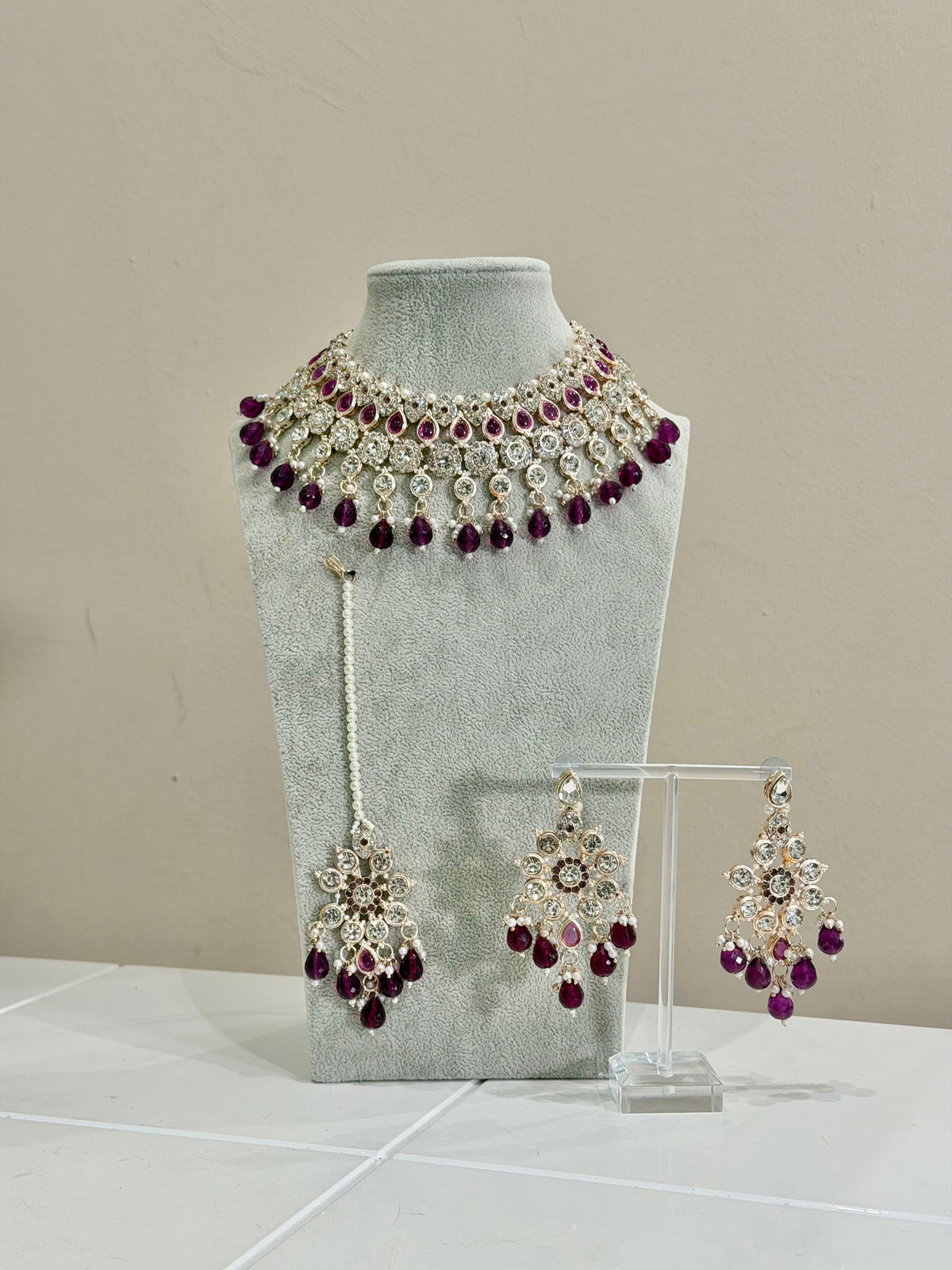 Purple / Lila Rosegold Jewellery Set