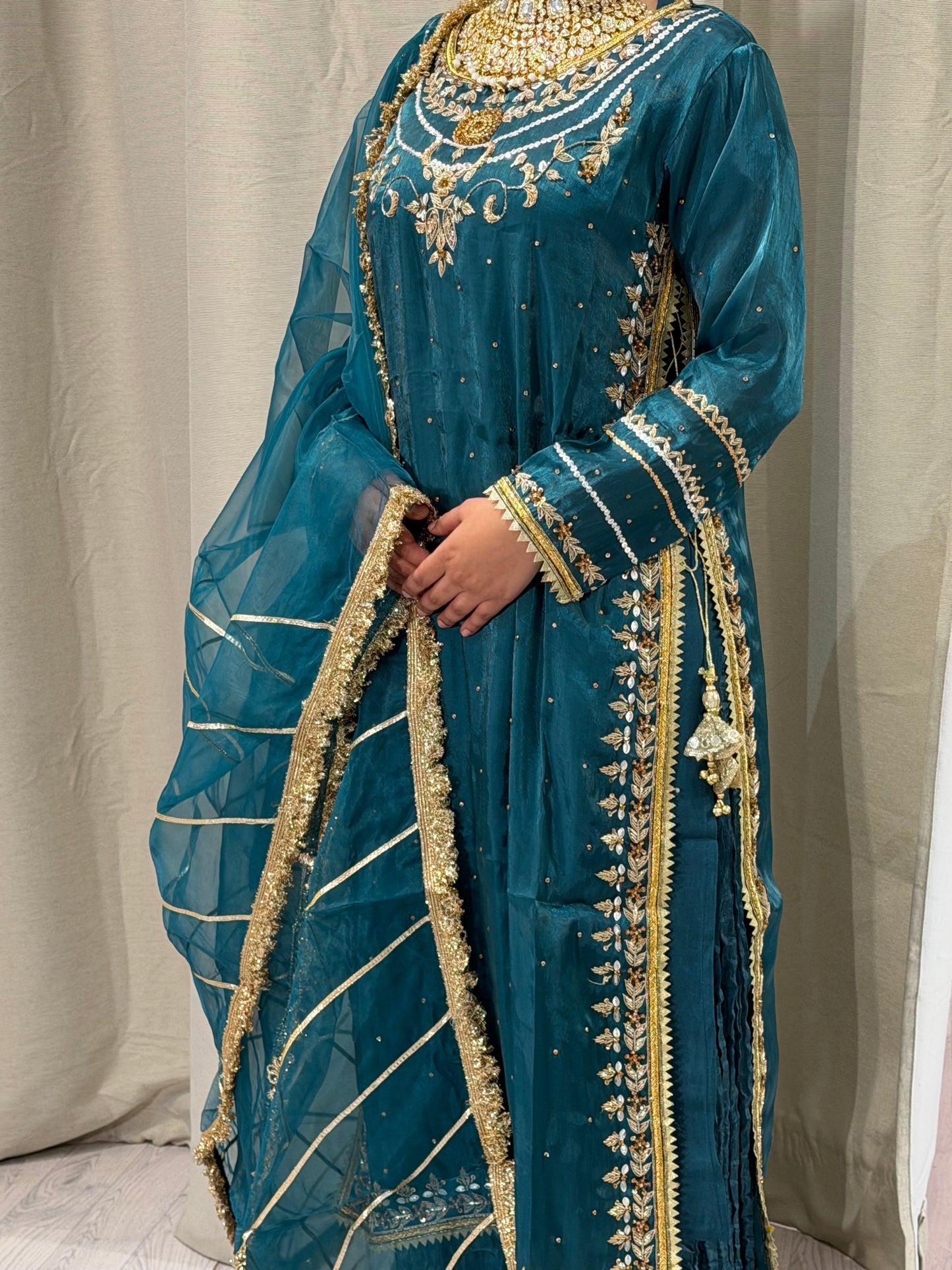 Soft Silk Teal Sharara