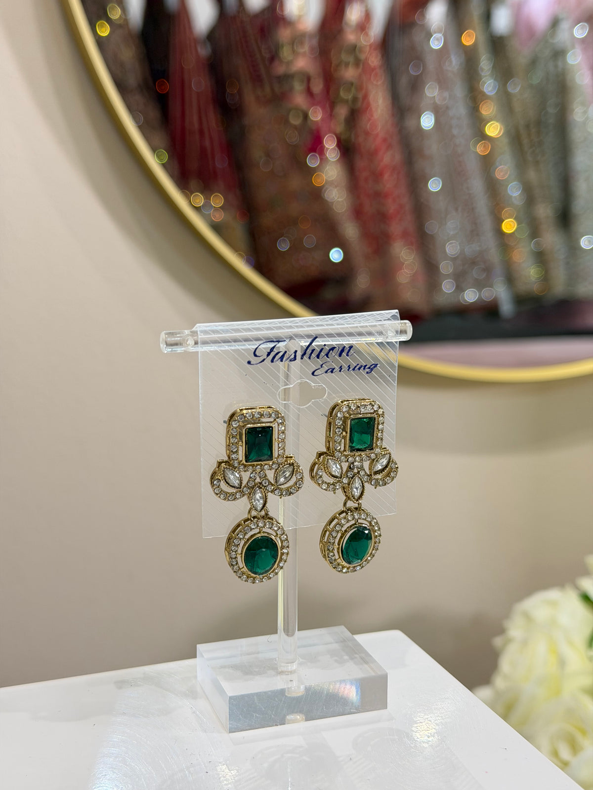 Dark Green Earrings
