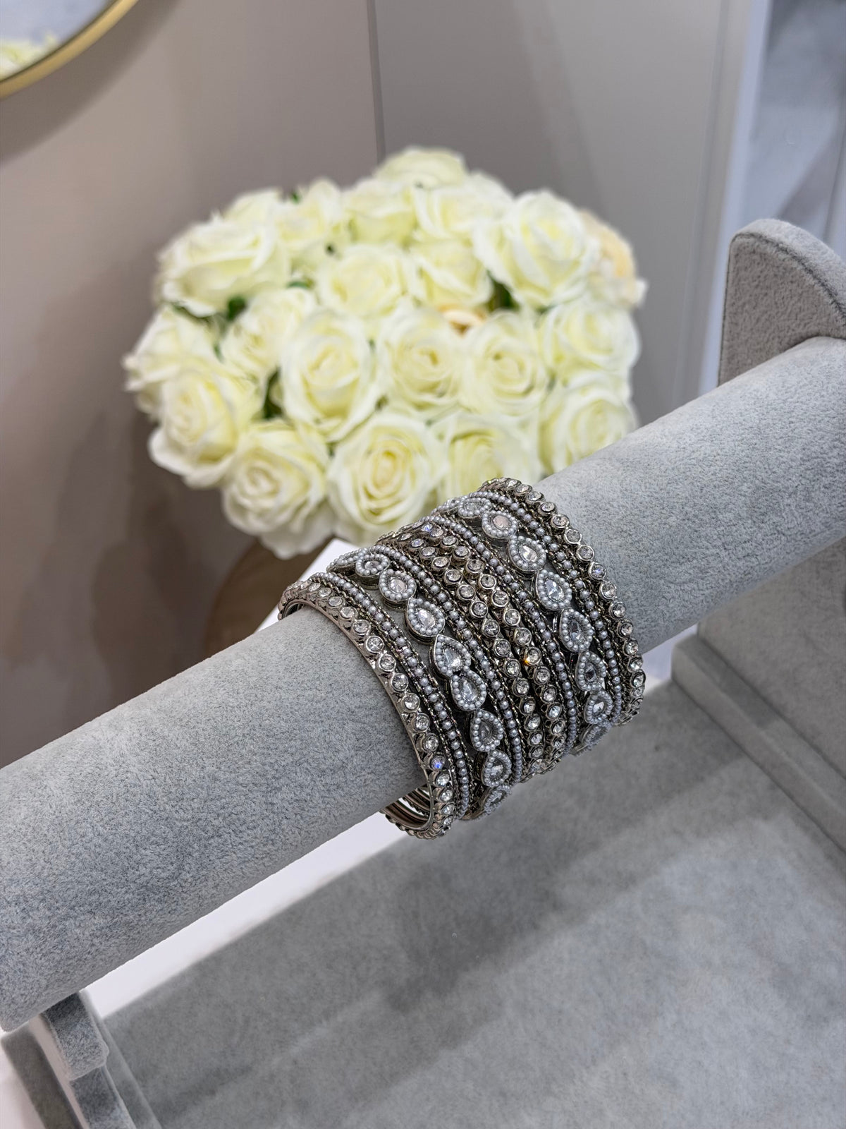 Silver Metal Bangles - 10-teilig