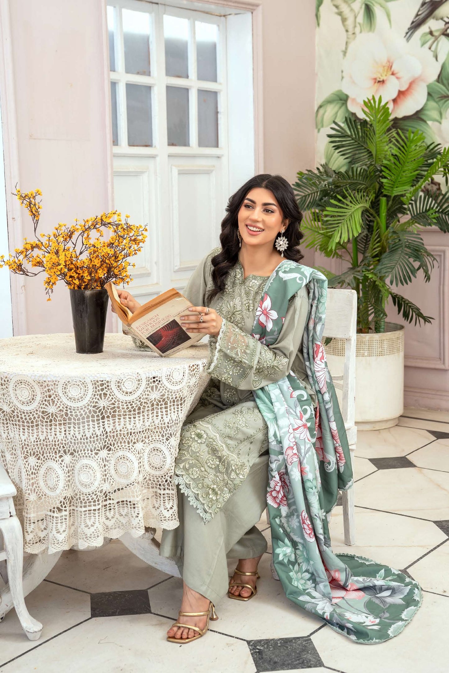 3-teiliges Linen-Set- Mint Green