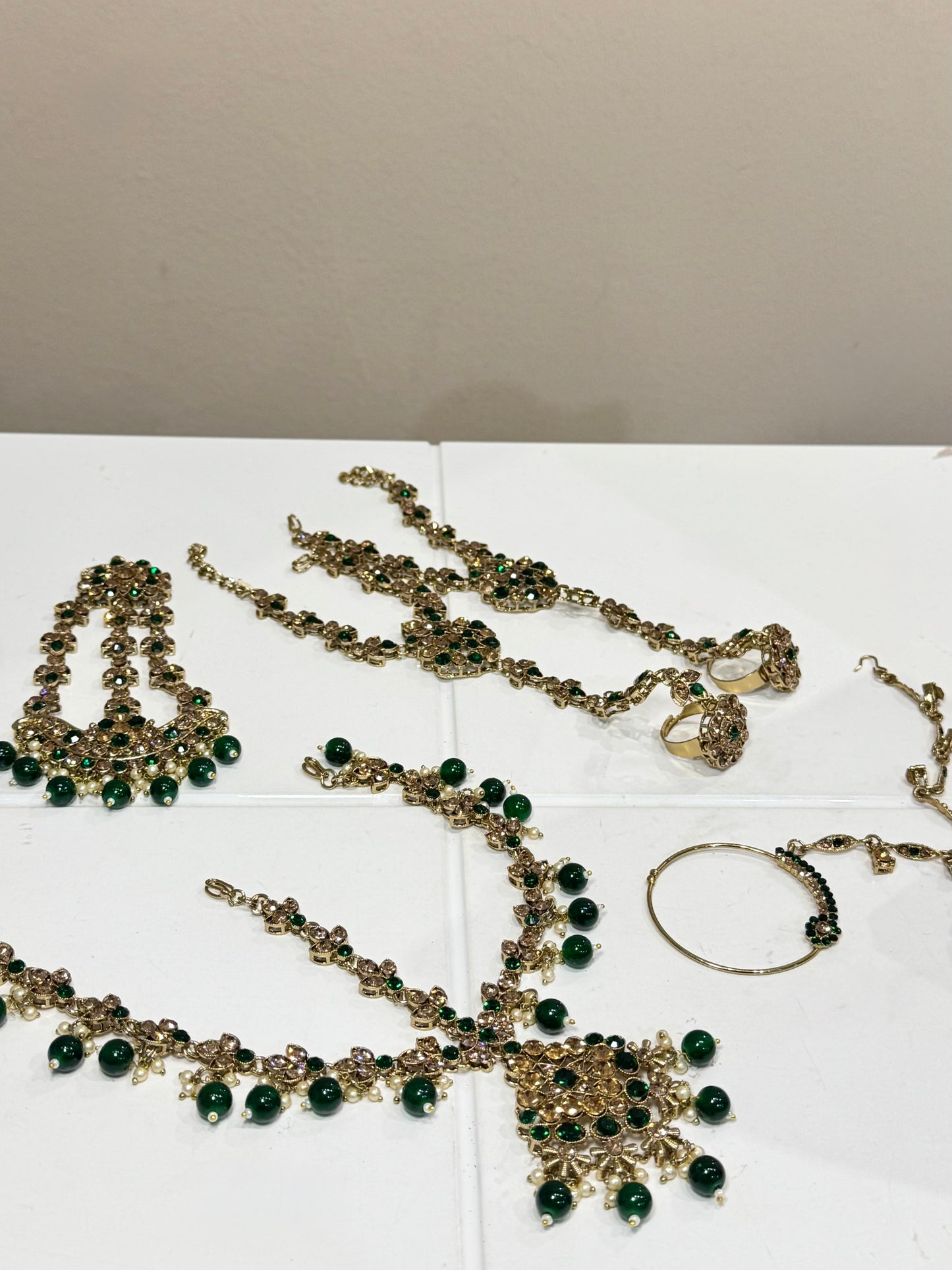 Dark Green Bridal Jewellery Set