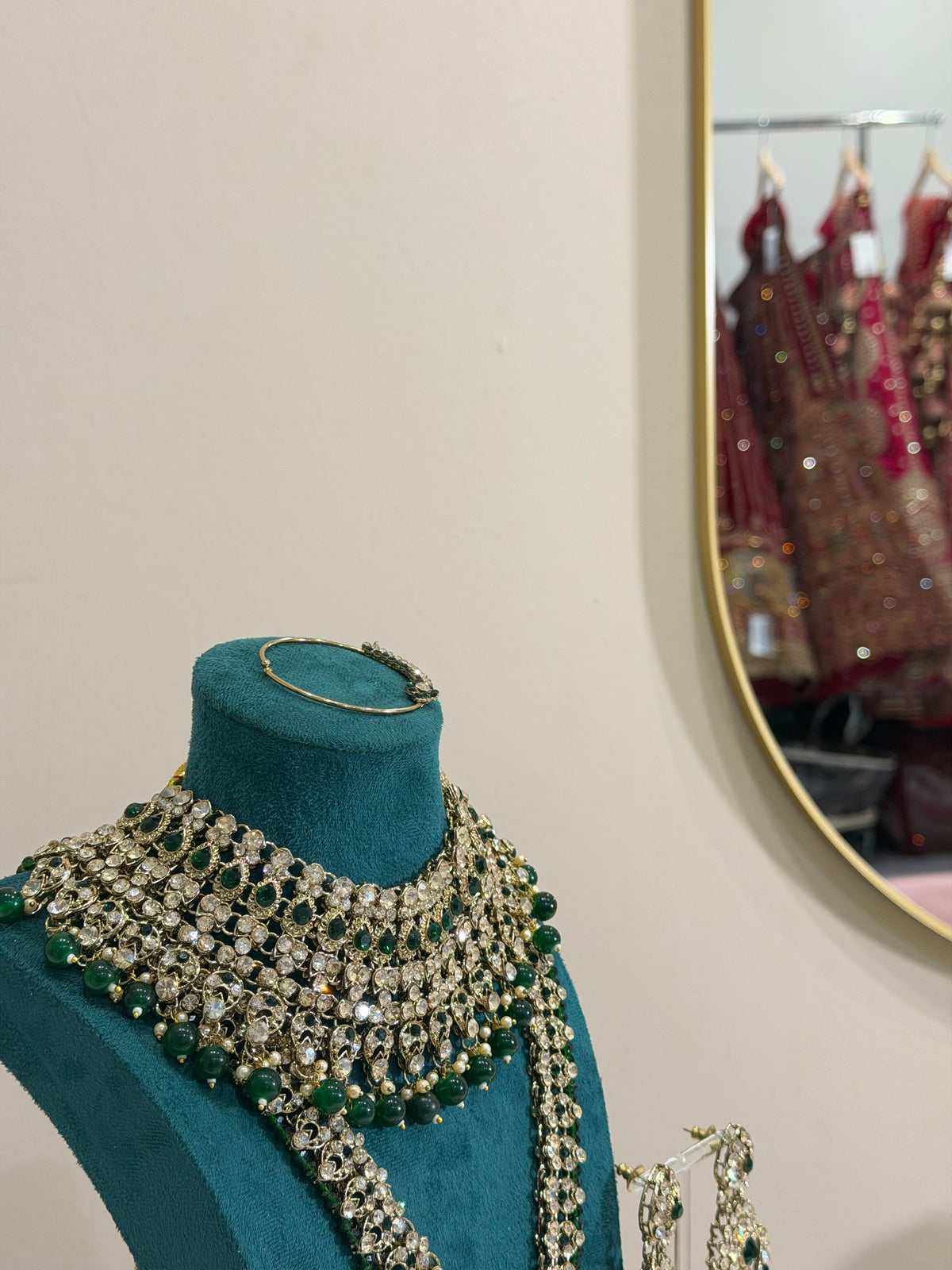 Dark Green Bridal Jewellery Set