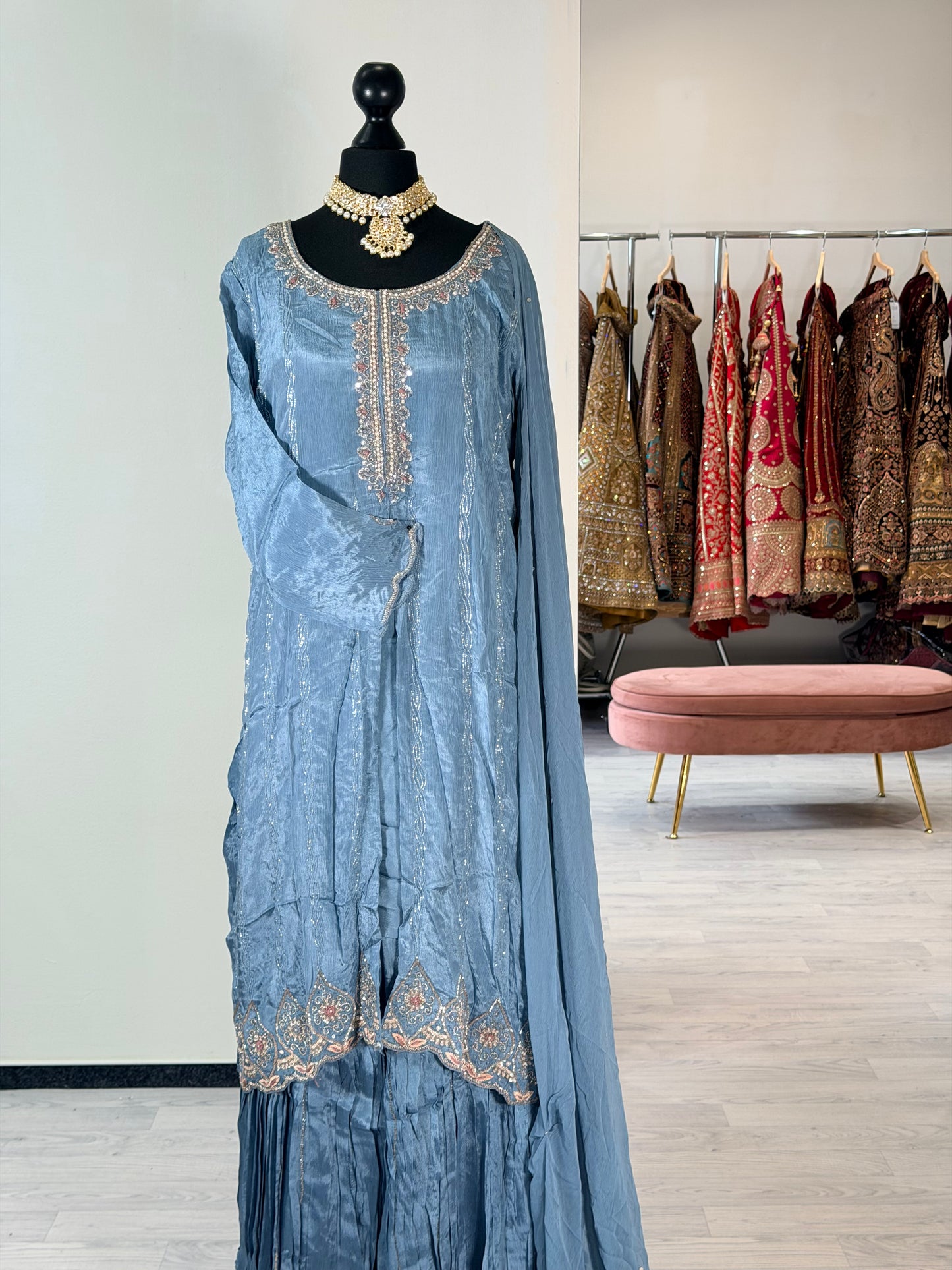 Tissue Silk Pleated Sharara 18