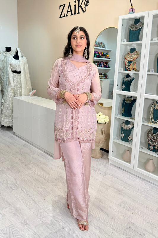 Cutout Design Tissue Silk Sharara 11