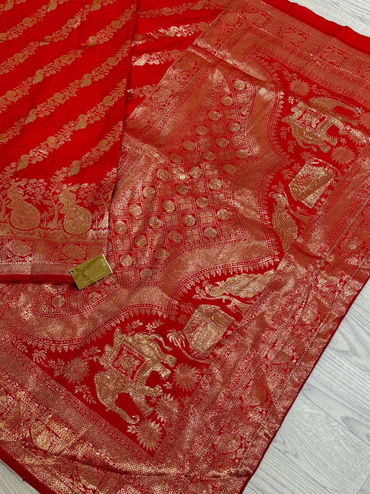 Scarlet Red Silk Saree