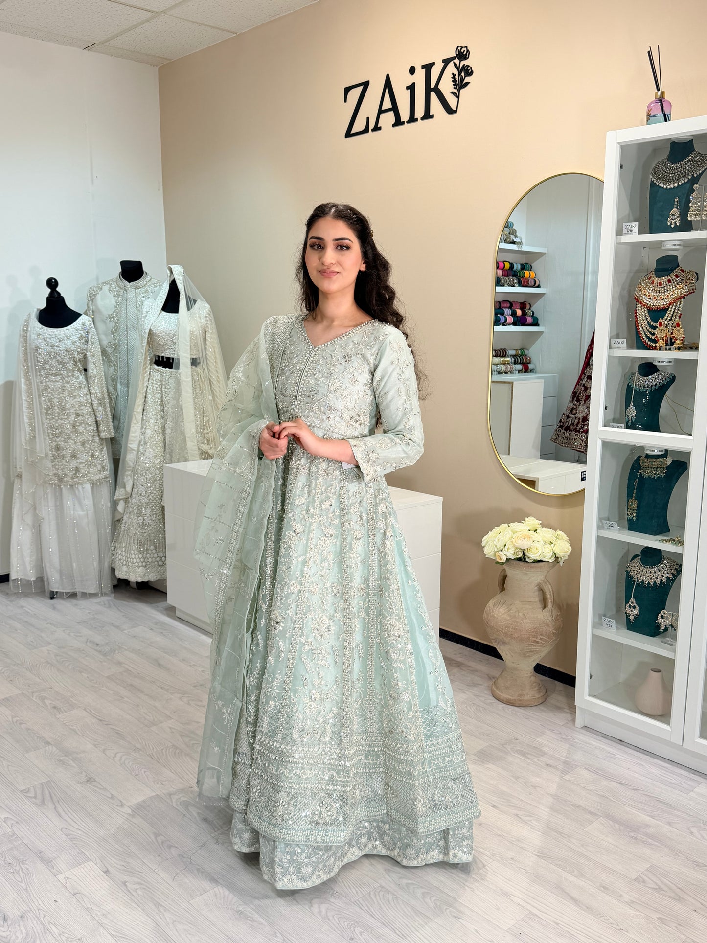 Maxikleid - Mint - Openfront