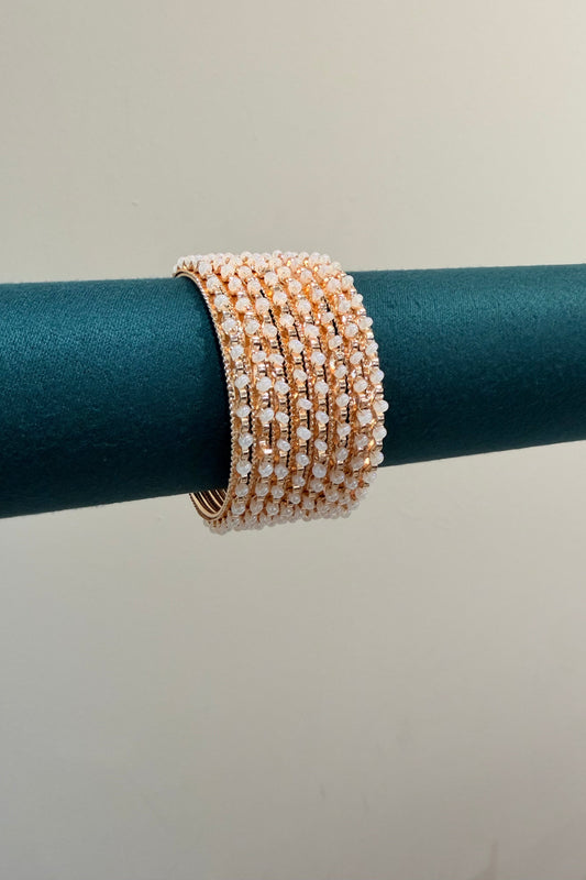 Metal Bangle mit Perlen-  (8-teilig)