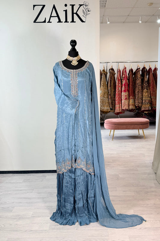 Tissue Silk Pleated Sharara 18
