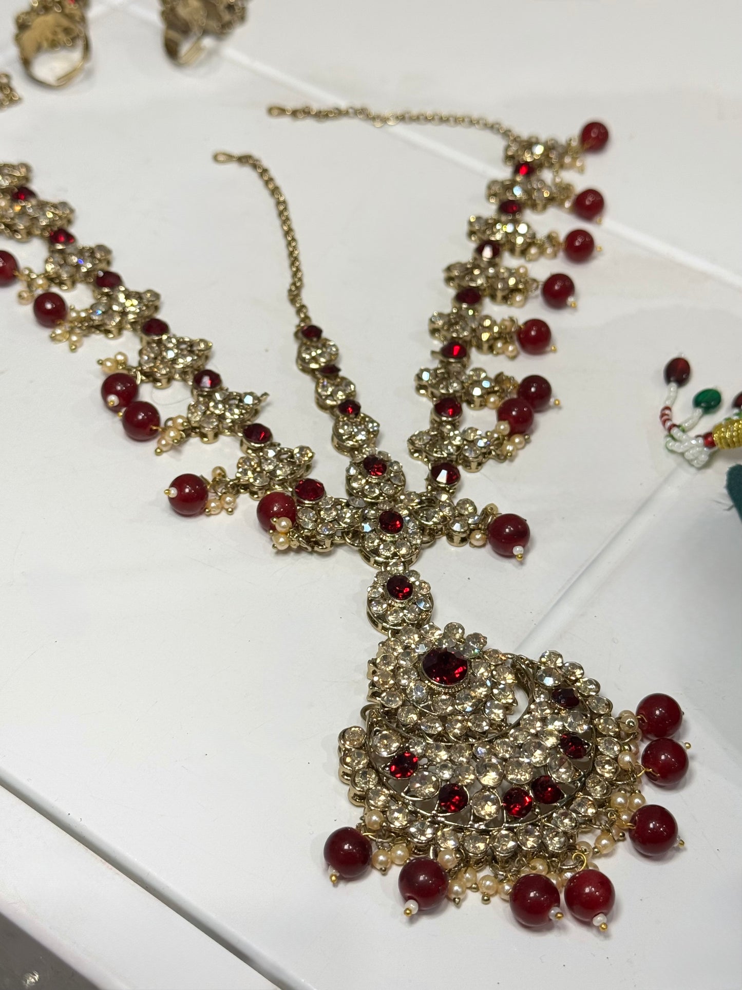 Maroon Bridal Jewellery Set