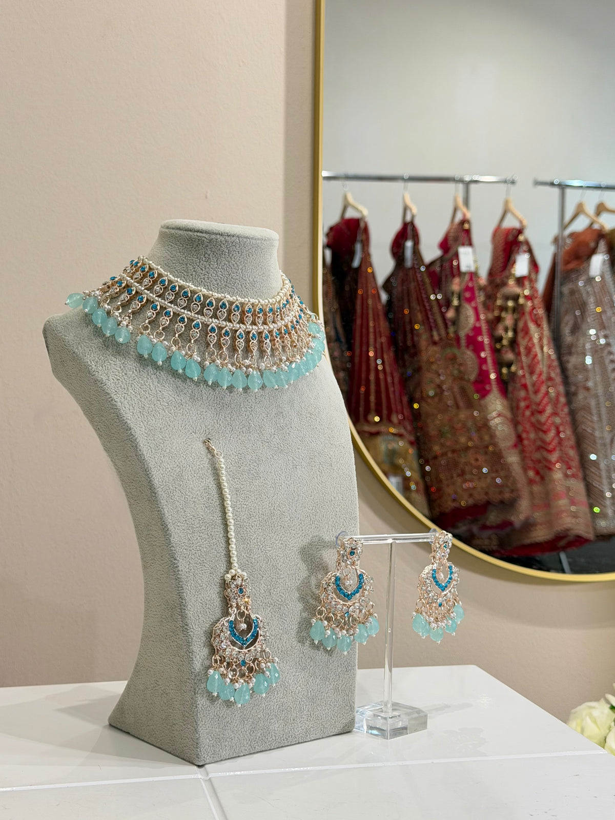 Sky blue jewellery set