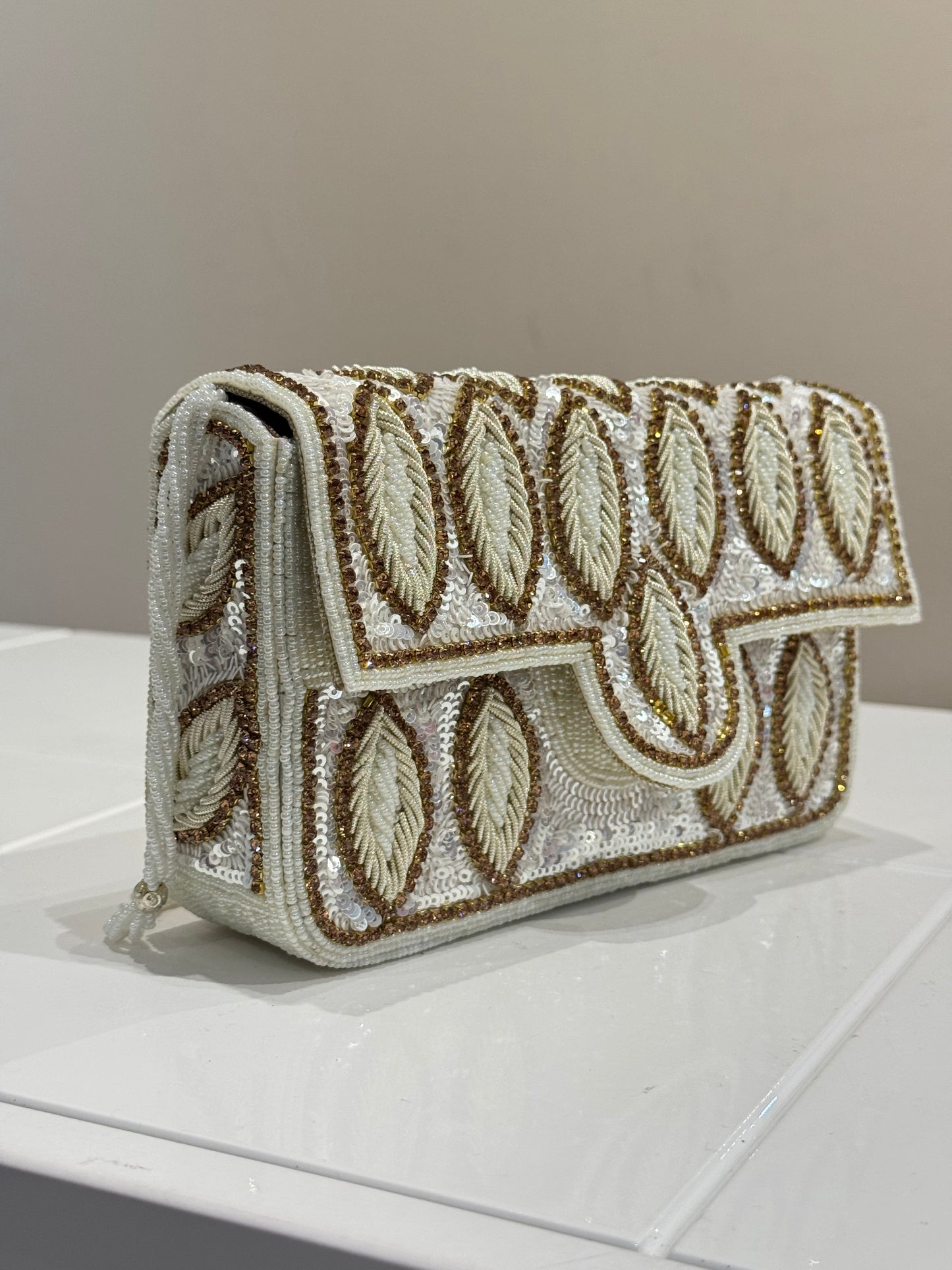 Gold/ White Pearl Bag