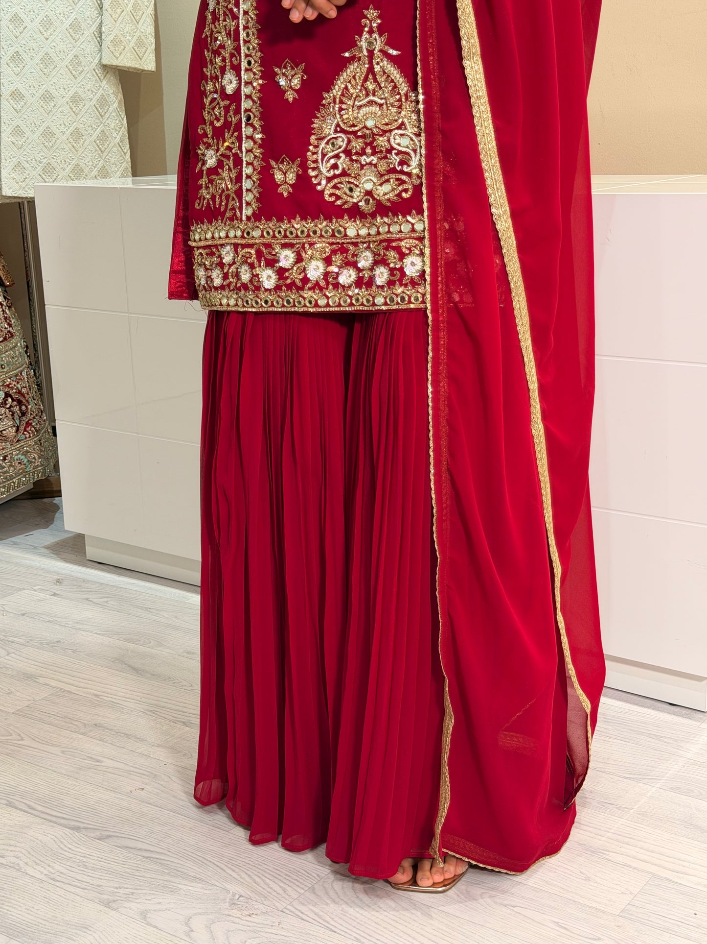 Hot Pink Elegance – Heavy Georgette Embroidery and Handwork  Sharara