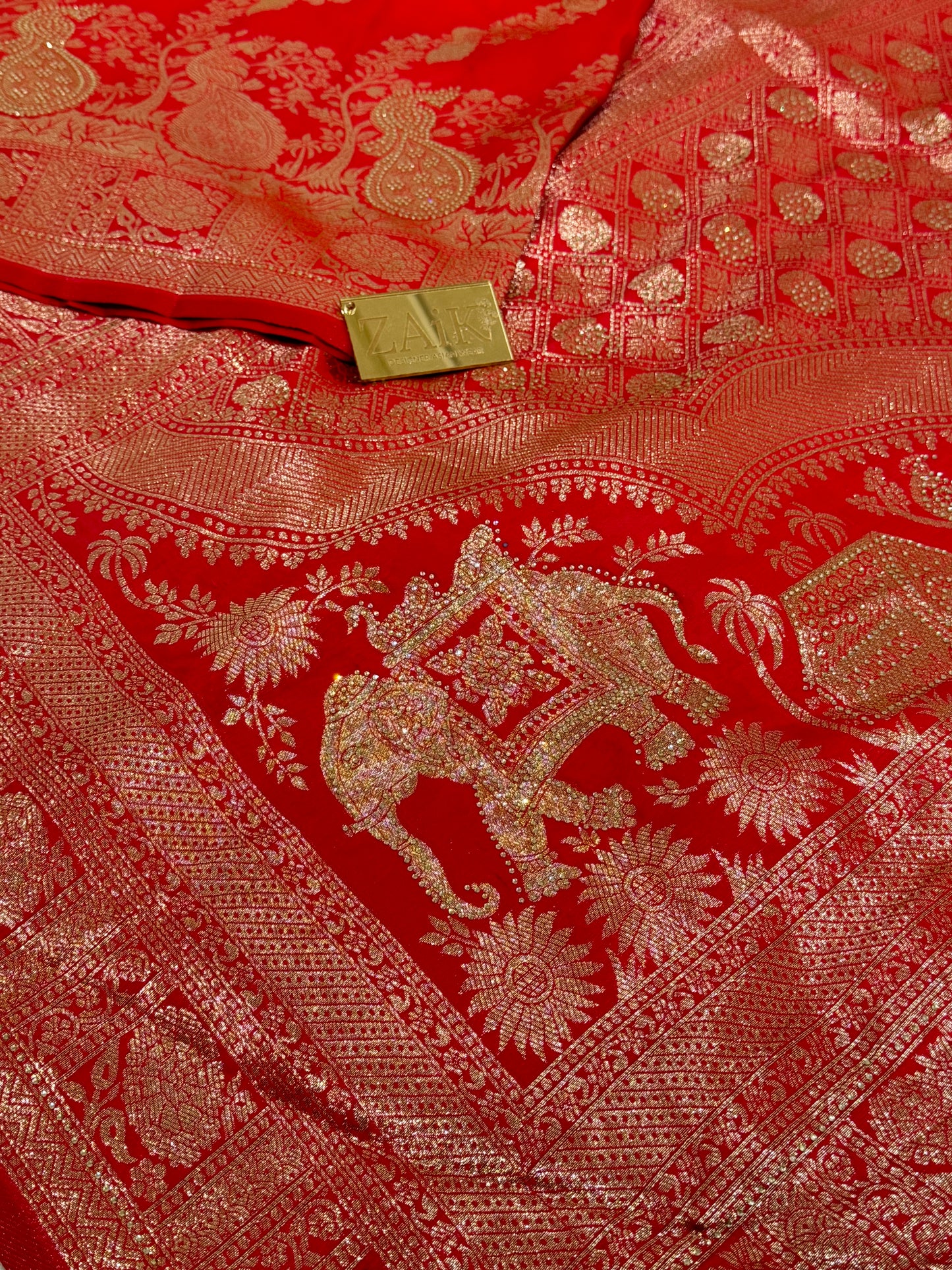 Scarlet Red Silk Saree