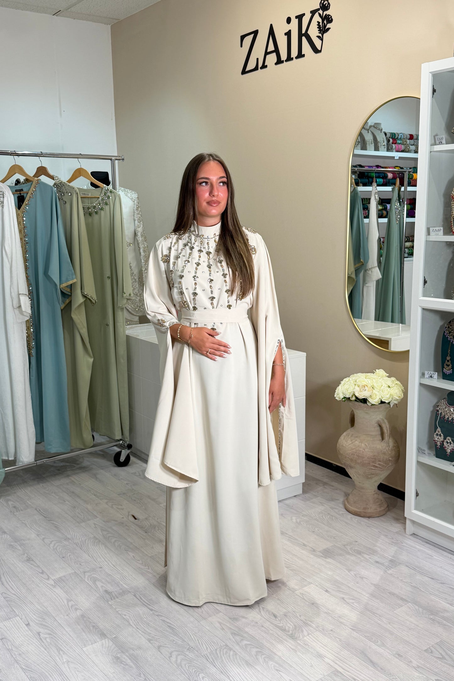 Creme Kaftan + Strass