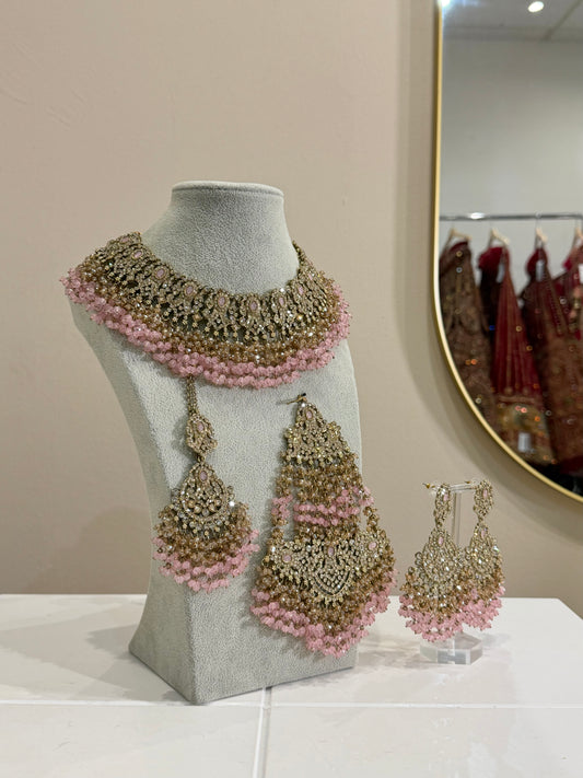Pink Rose Jewellery Set
