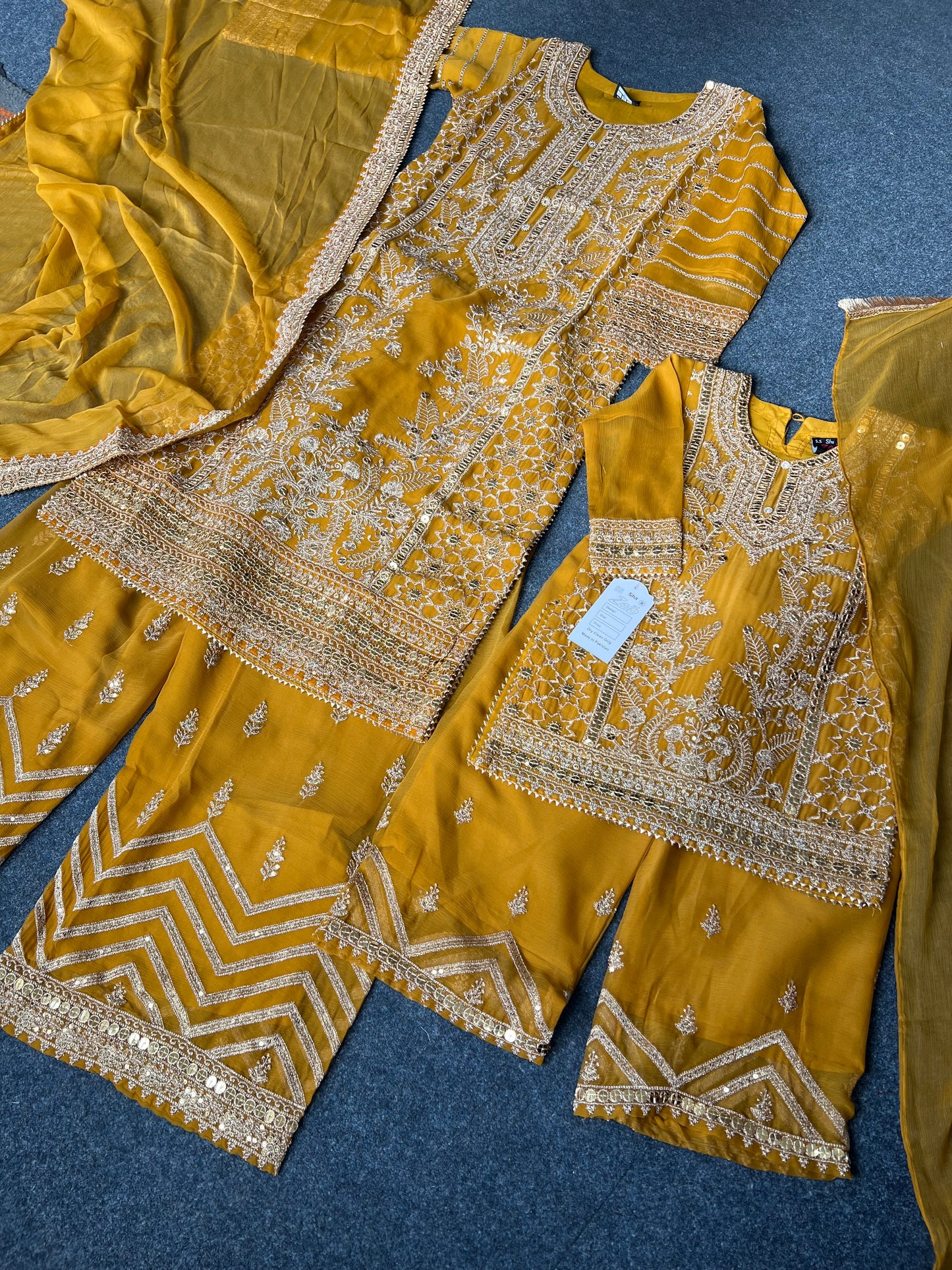 Mother & Daughter Palazzo Suit- mustard yellow