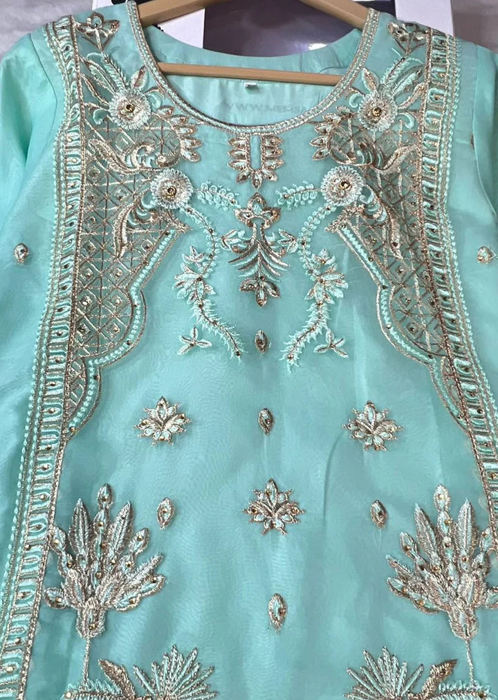 Turquoise Organza Suit MRF 663