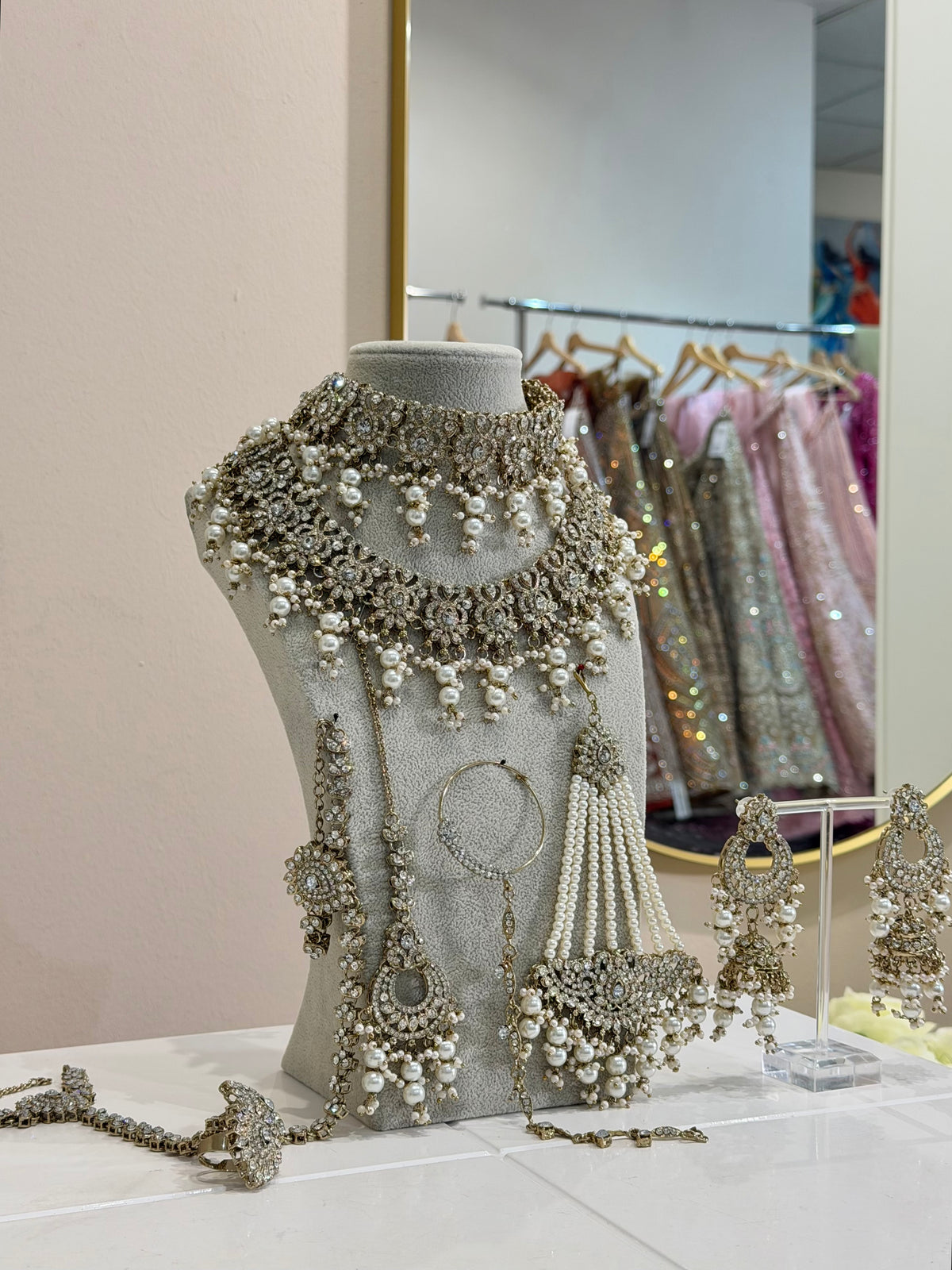 White Gold Bridal Jewellery Set