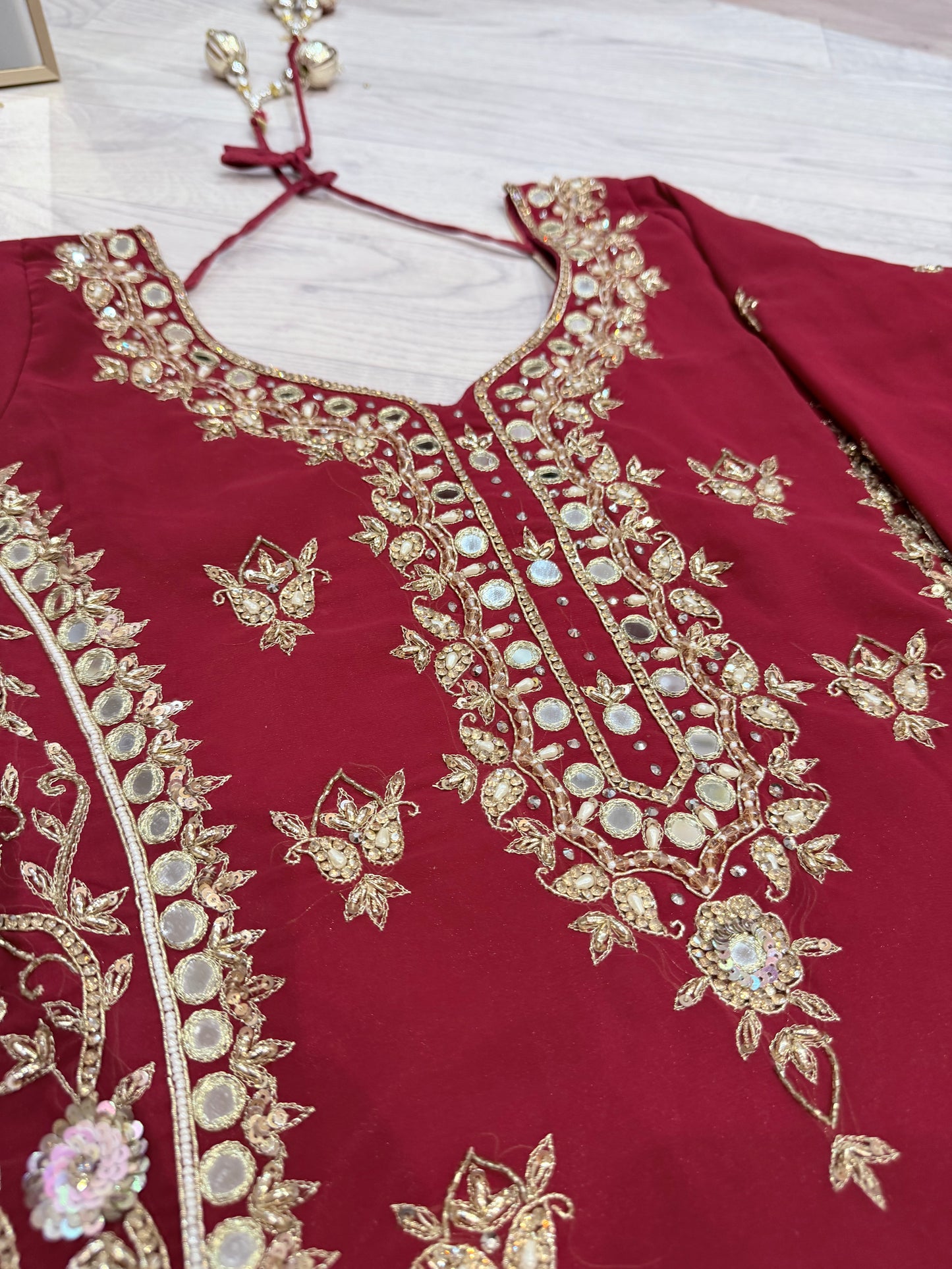 Hot Pink Elegance – Heavy Georgette Embroidery and Handwork  Sharara