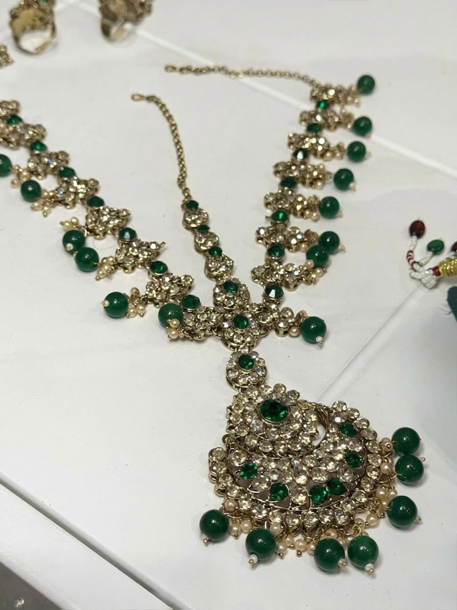 Dark Green Bridal Jewellery Set