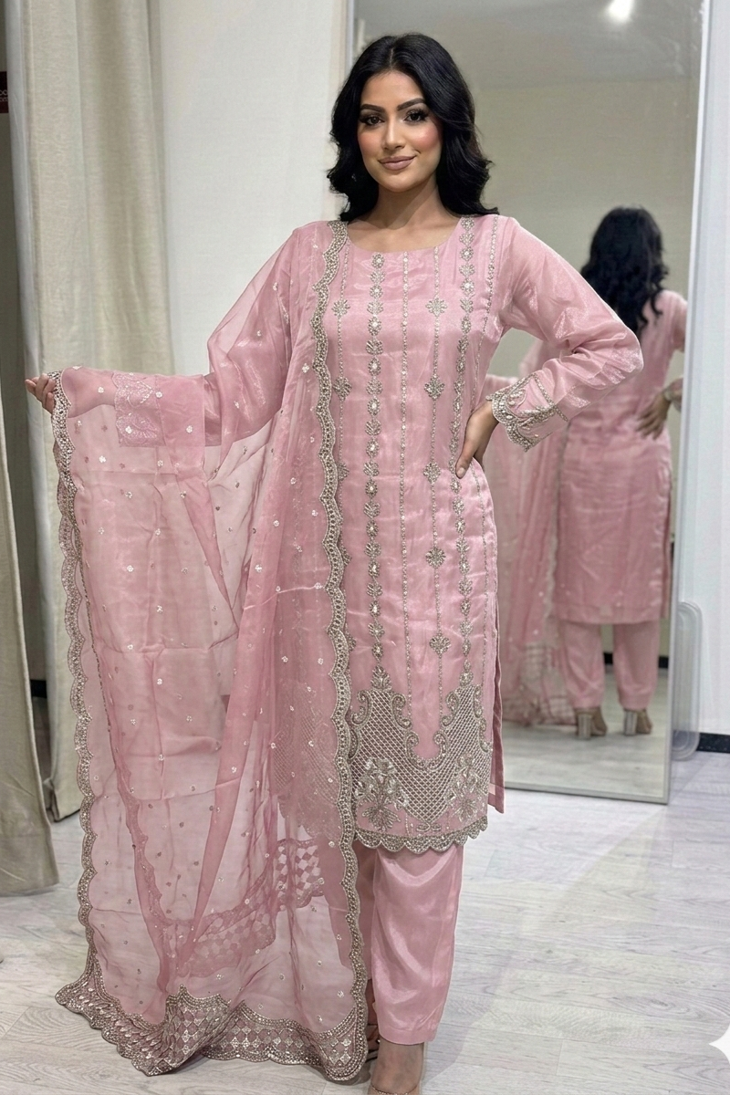 Sheesha Silk – Eid Collection- Soft Rose
