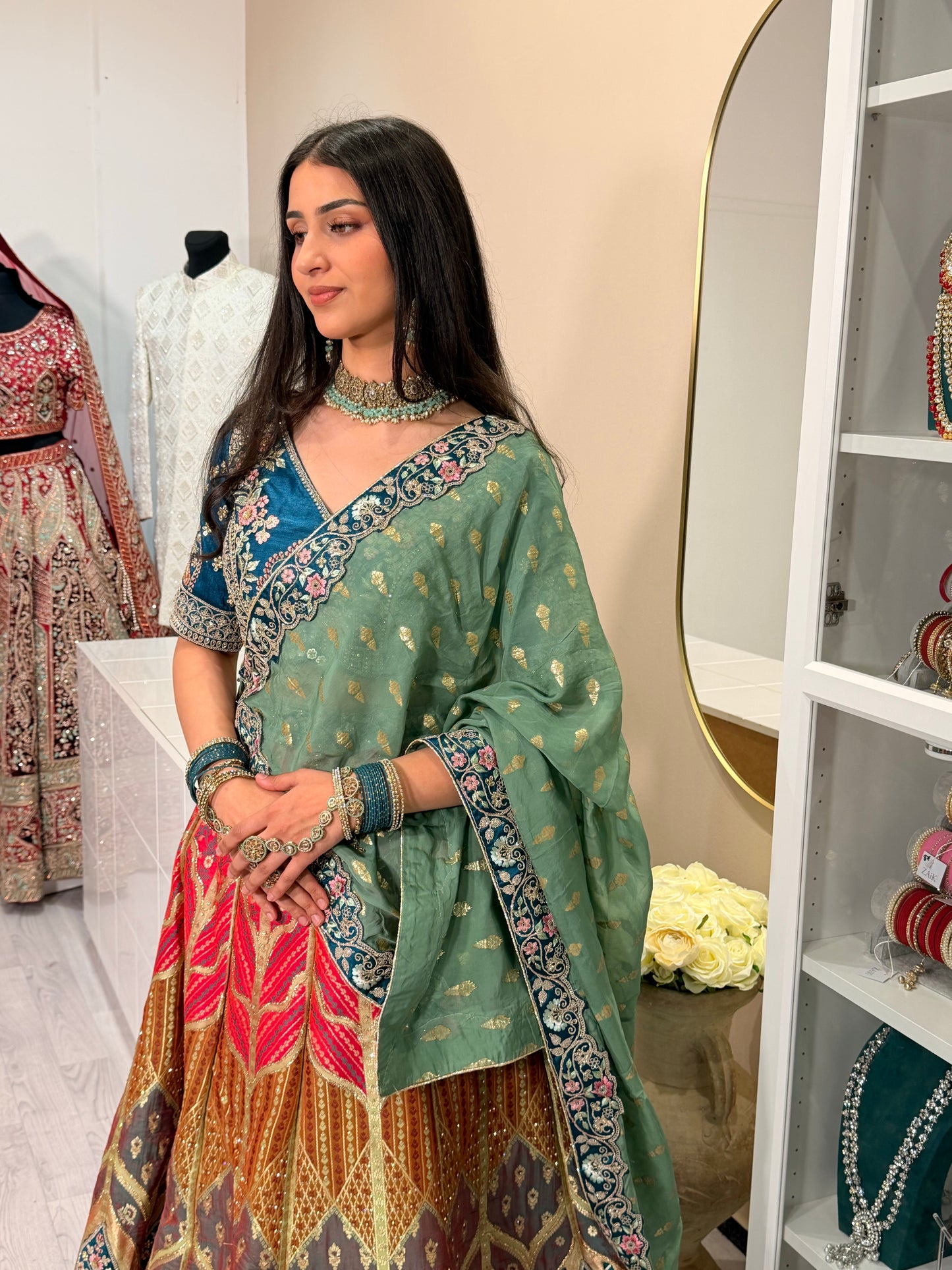 Banarasi Silk Multi Color Lehenga Choli B2