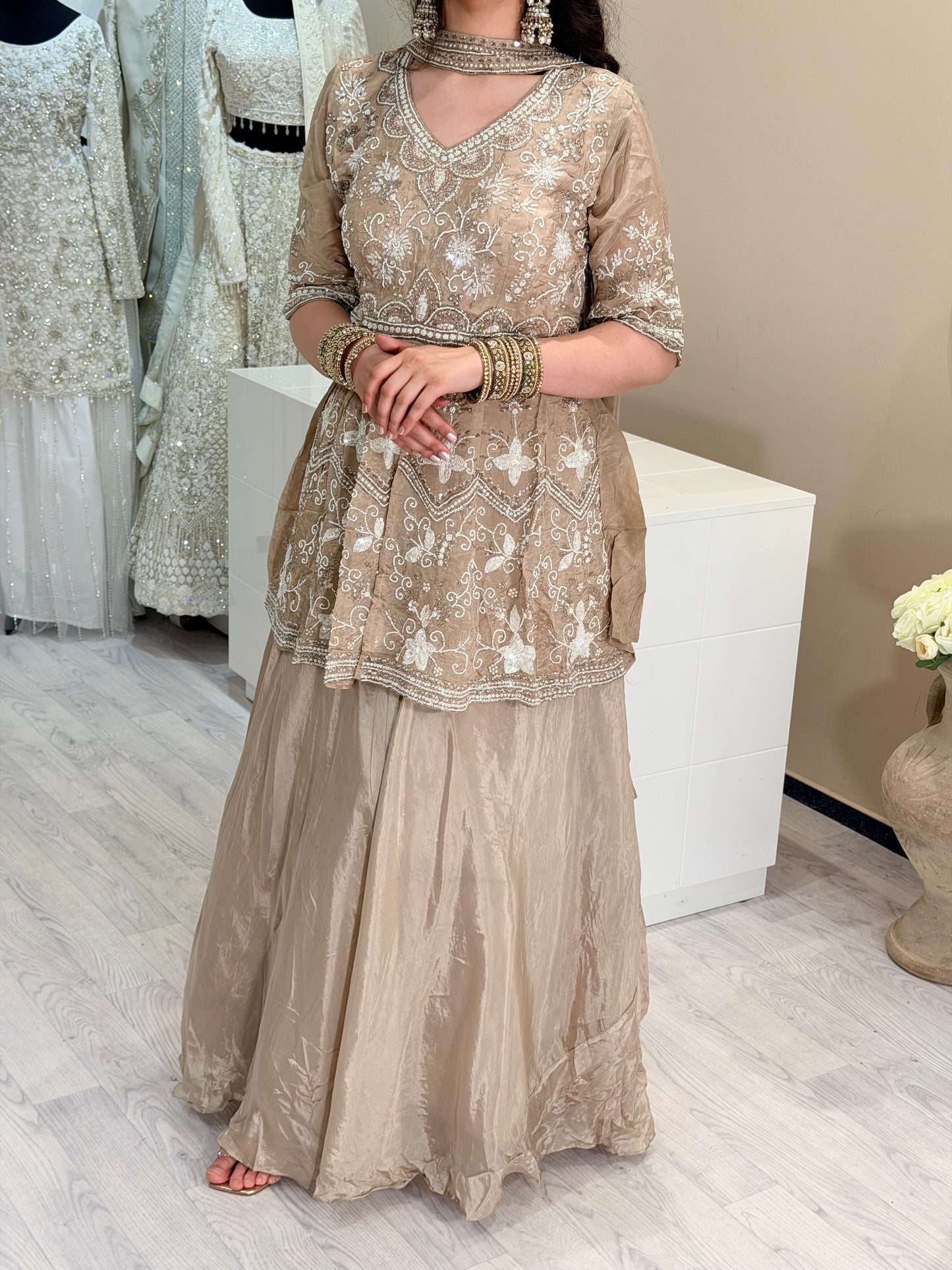 Embellished Tissue Silk Lehenga - Designer Dupatta 10