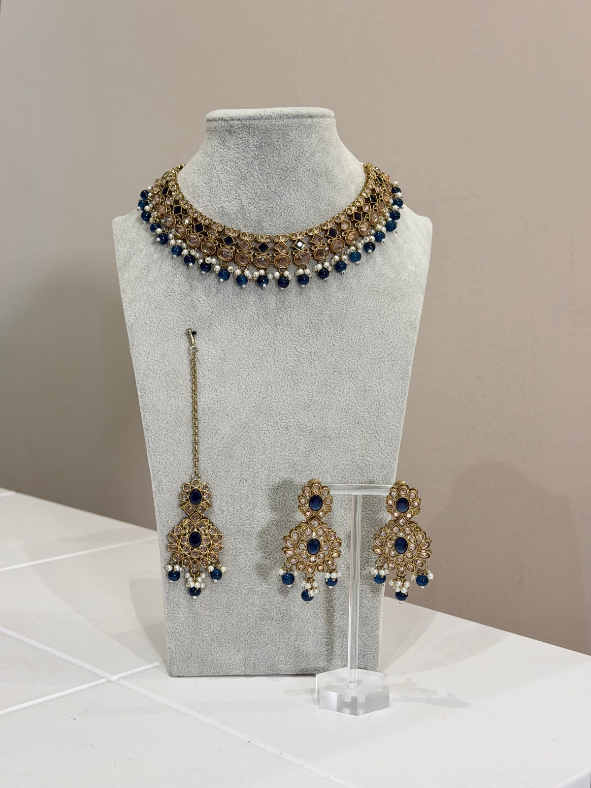 Dark Blue / Gold Jewellery Set