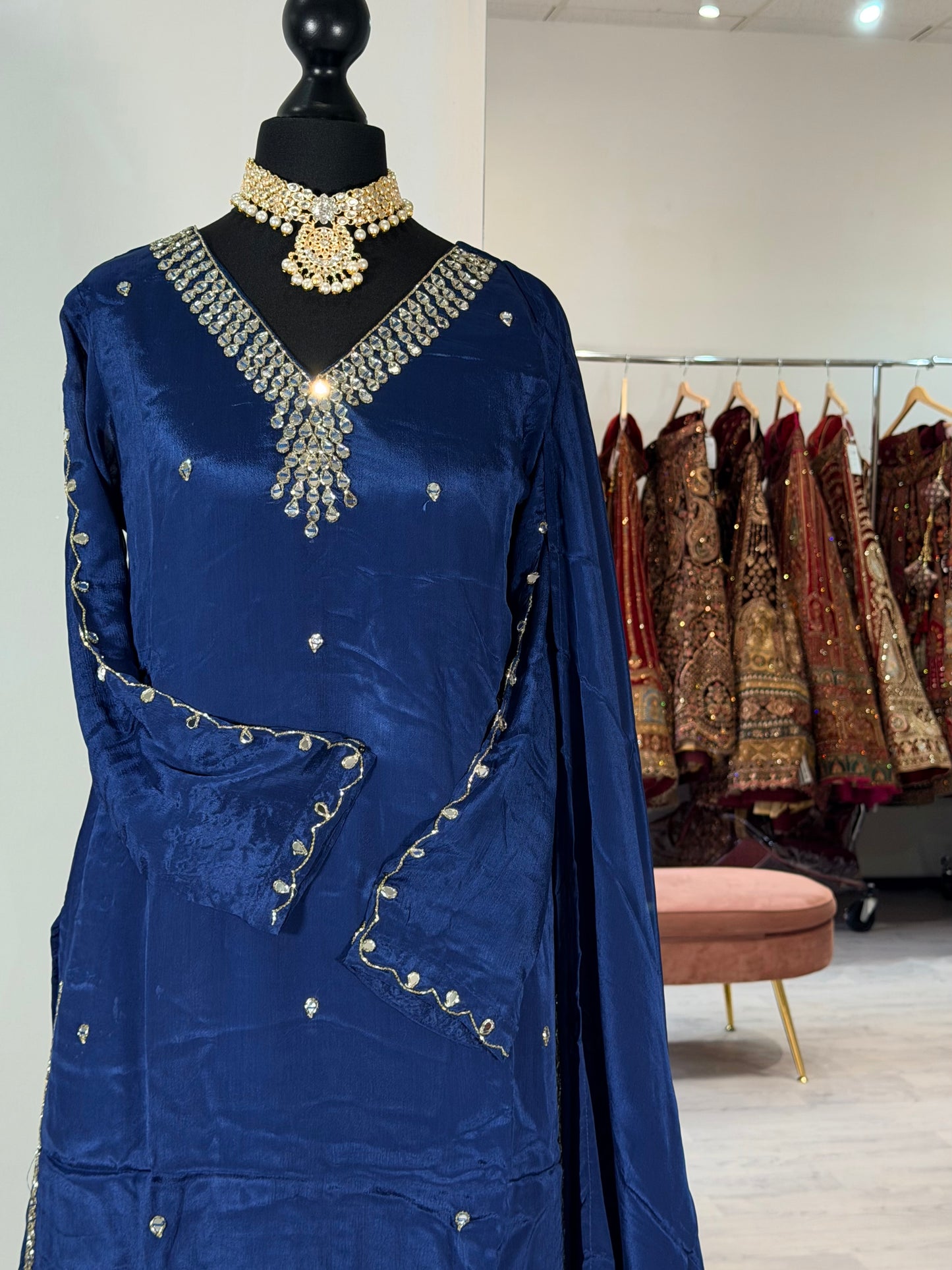 Royal Blue Silk Sharara 14