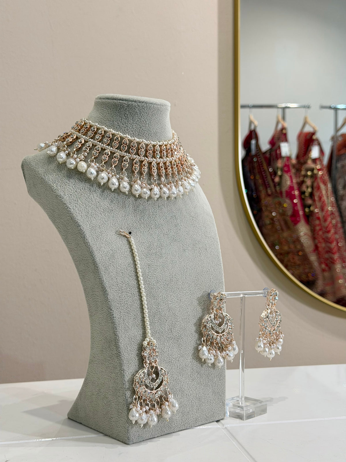 White Rosegold Jewellery Set
