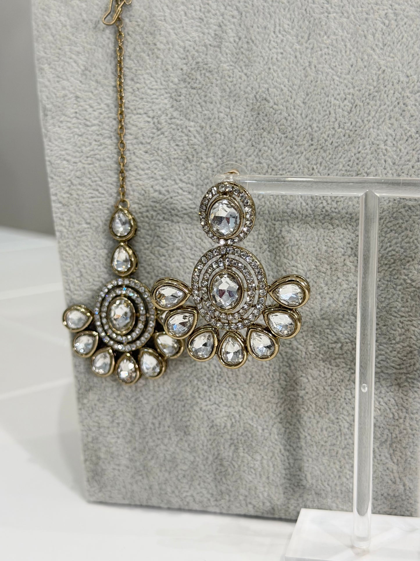 Traditionelles American Diamon Kundan Jewellery Set - 4 Colours