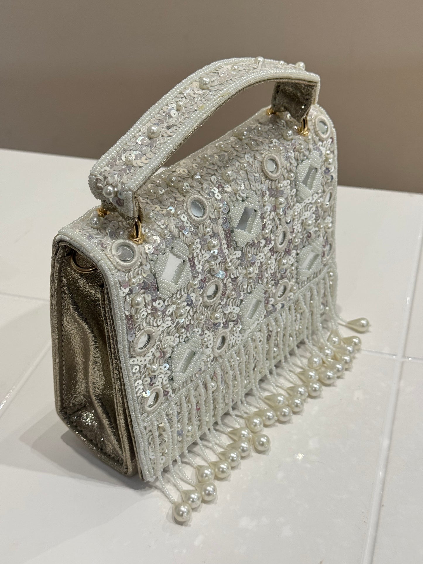 Pearl White/Gold Bag